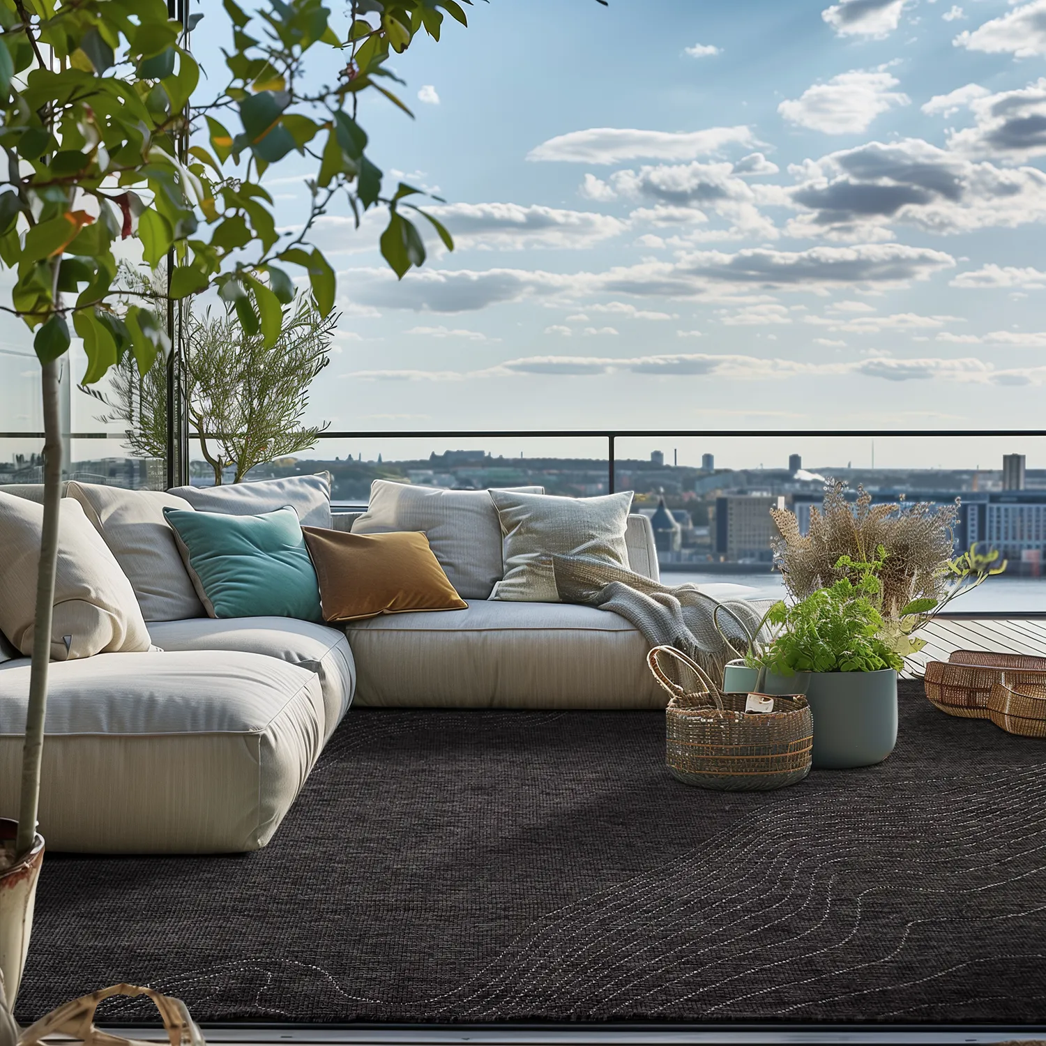 Tæpper til indendørs/udendørs brug - Zelmare (sort)