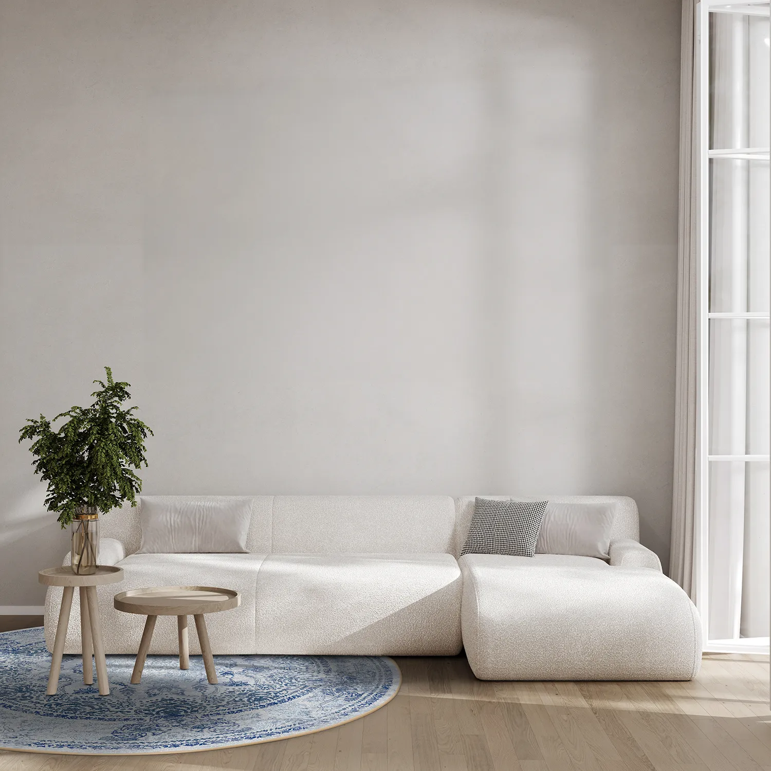 Runde tæpper - Valeria (blå)