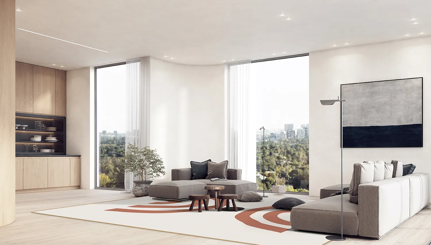 Wilton-tæppe - Vannes (beige/sort/orange)