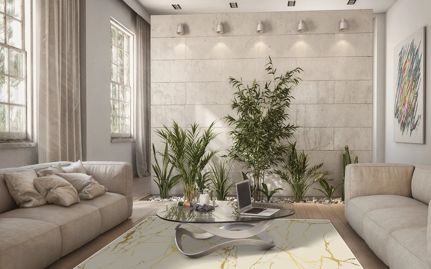 Wilton-tæppe - Vieste (beige/guld)