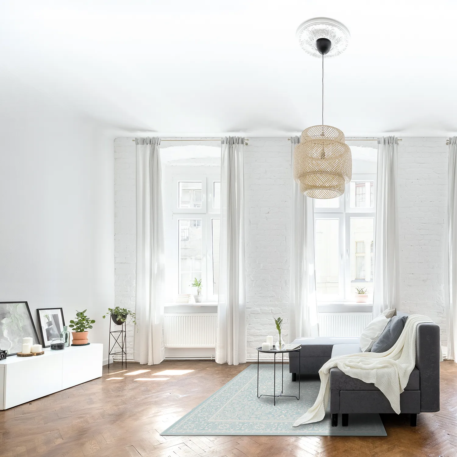 Wilton-tæppe - Vivian (blå)