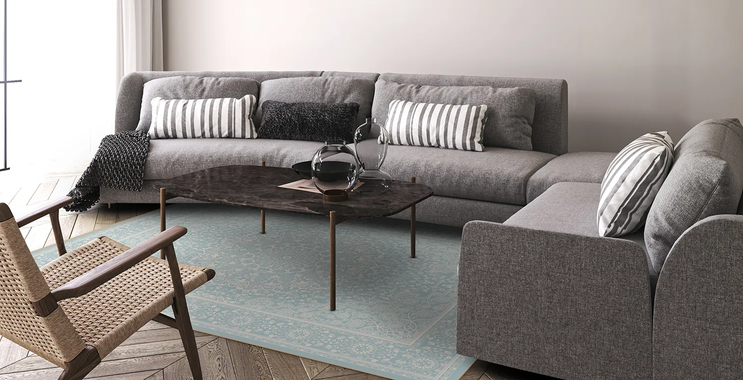 Wilton-tæppe - Vivian (blå)