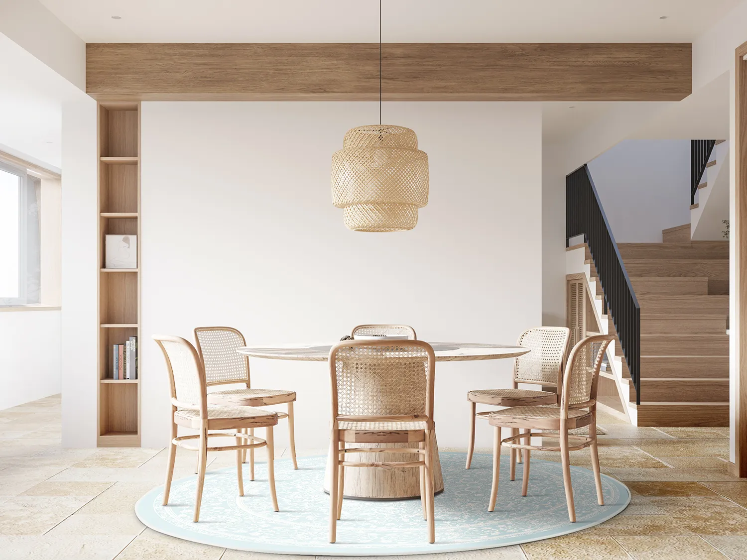 Runde tæpper - Vivian (blå)