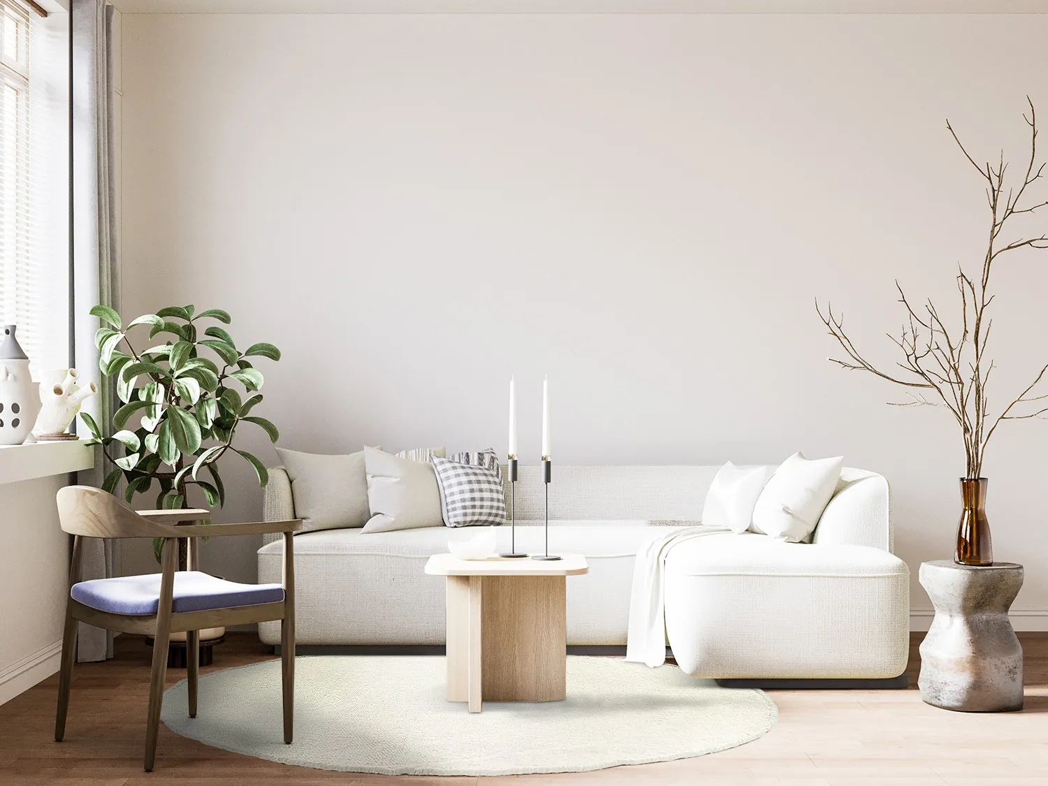 Runde tæpper - Dhurry (hvid)