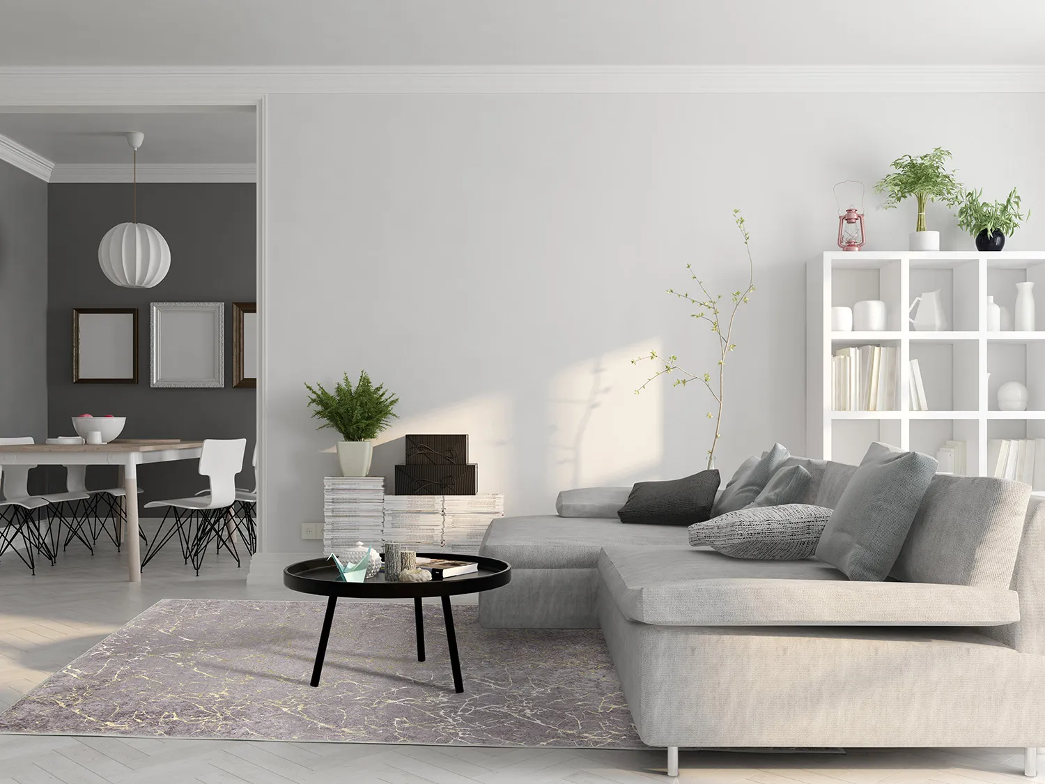 Wilton-tæppe - Zaria (mørkegrå/guld)