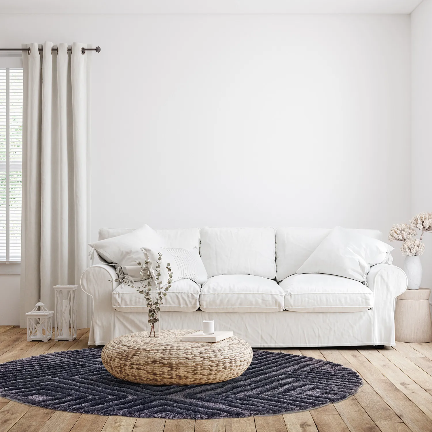 Runde tæpper - Monti (sort)