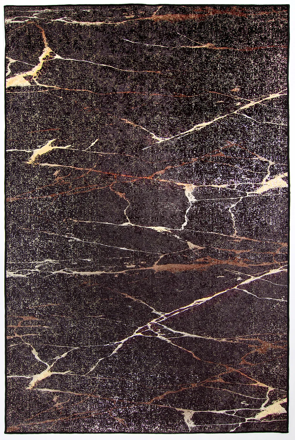 Wilton-tæppe - Nara (sort/guld)