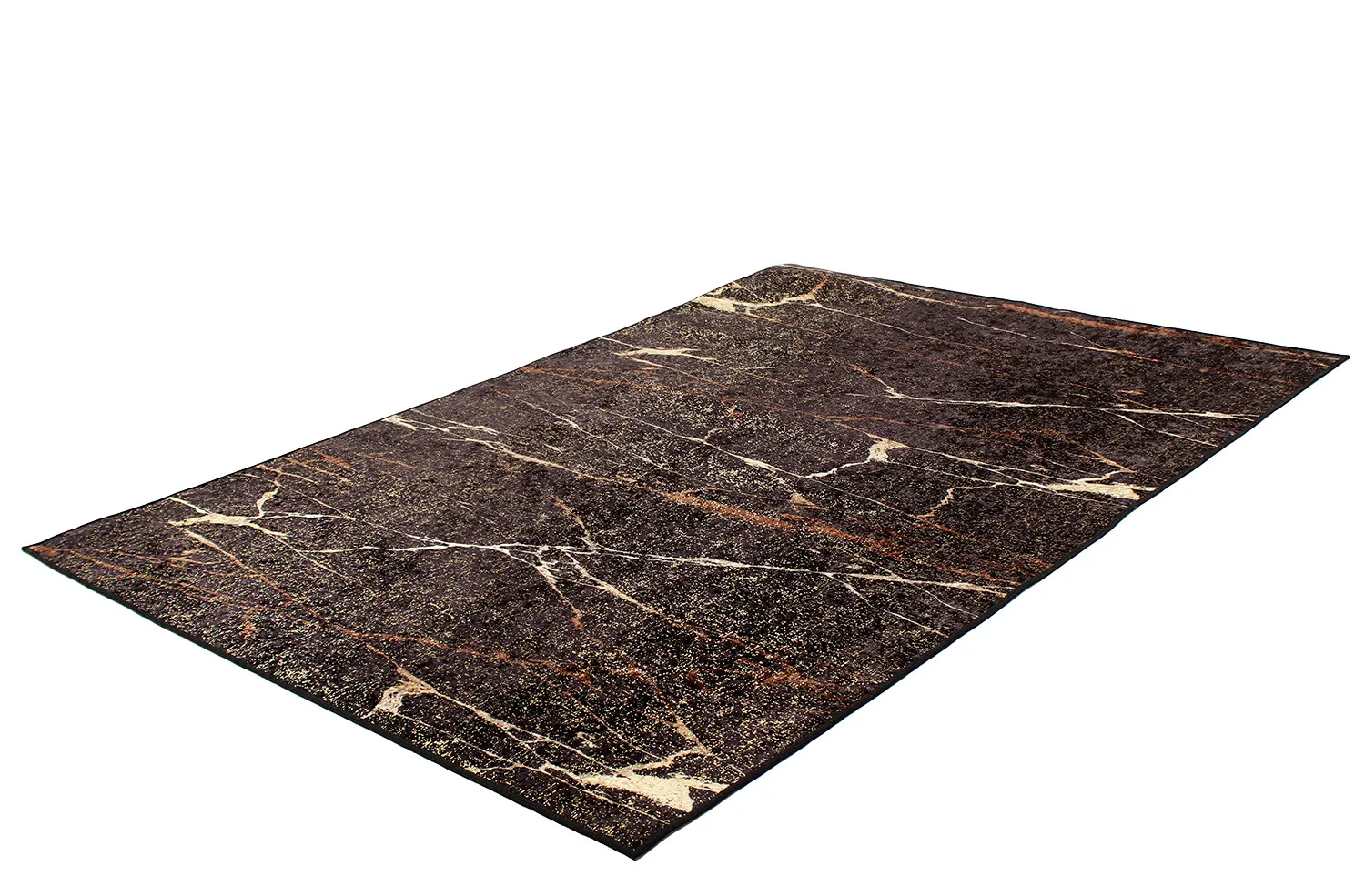 Wilton-tæppe - Nara (sort/guld)