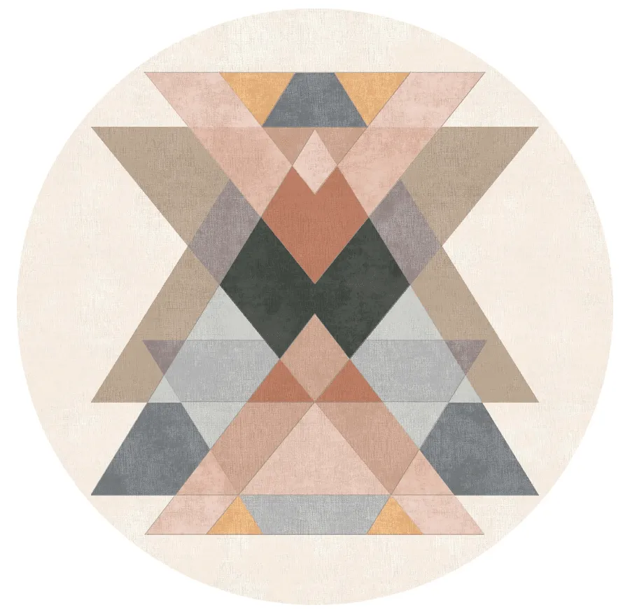 Rundt tæppe - Jeral (beige/multi)