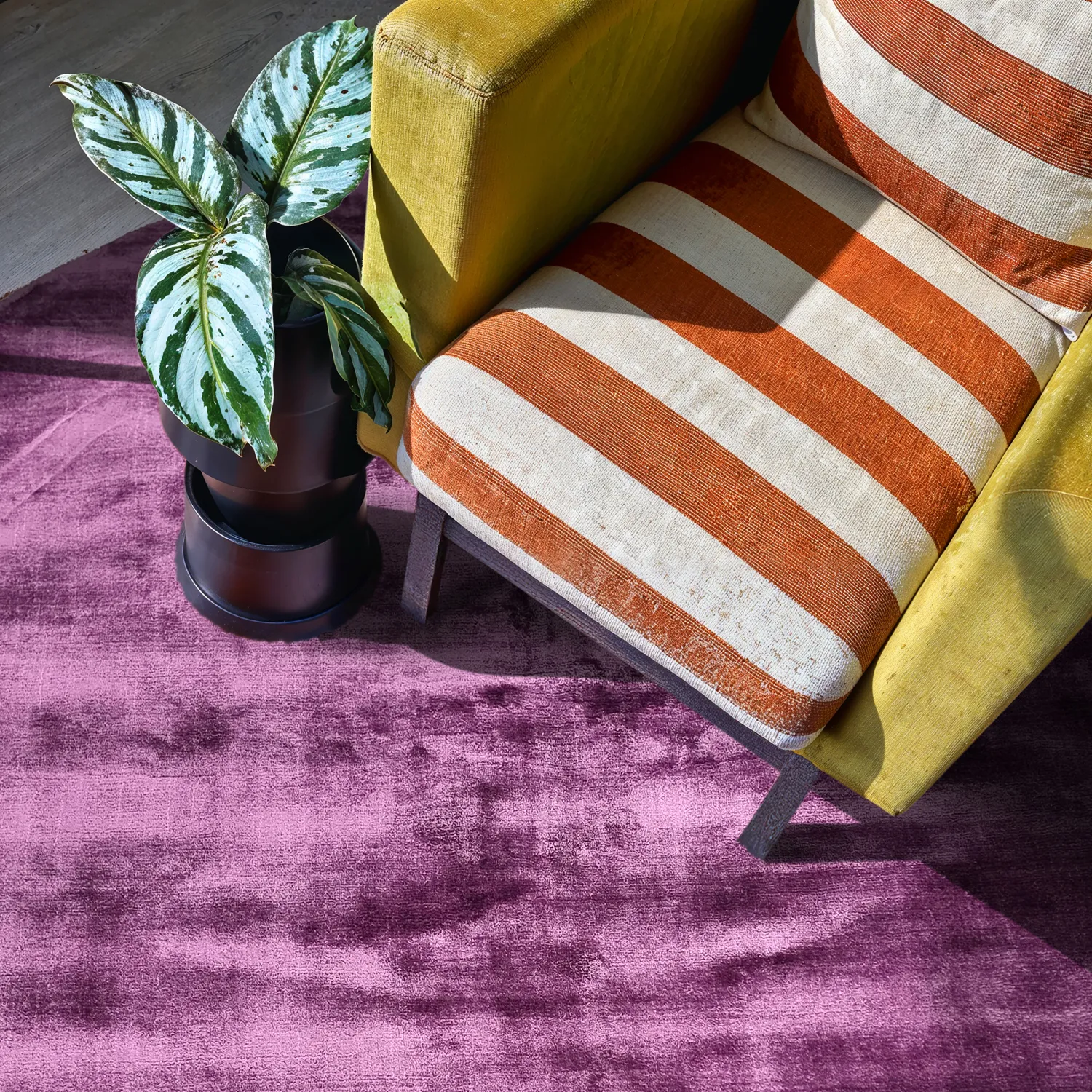 Rundt tæppe - Jodhpur Special Luxury Edition (lilla)