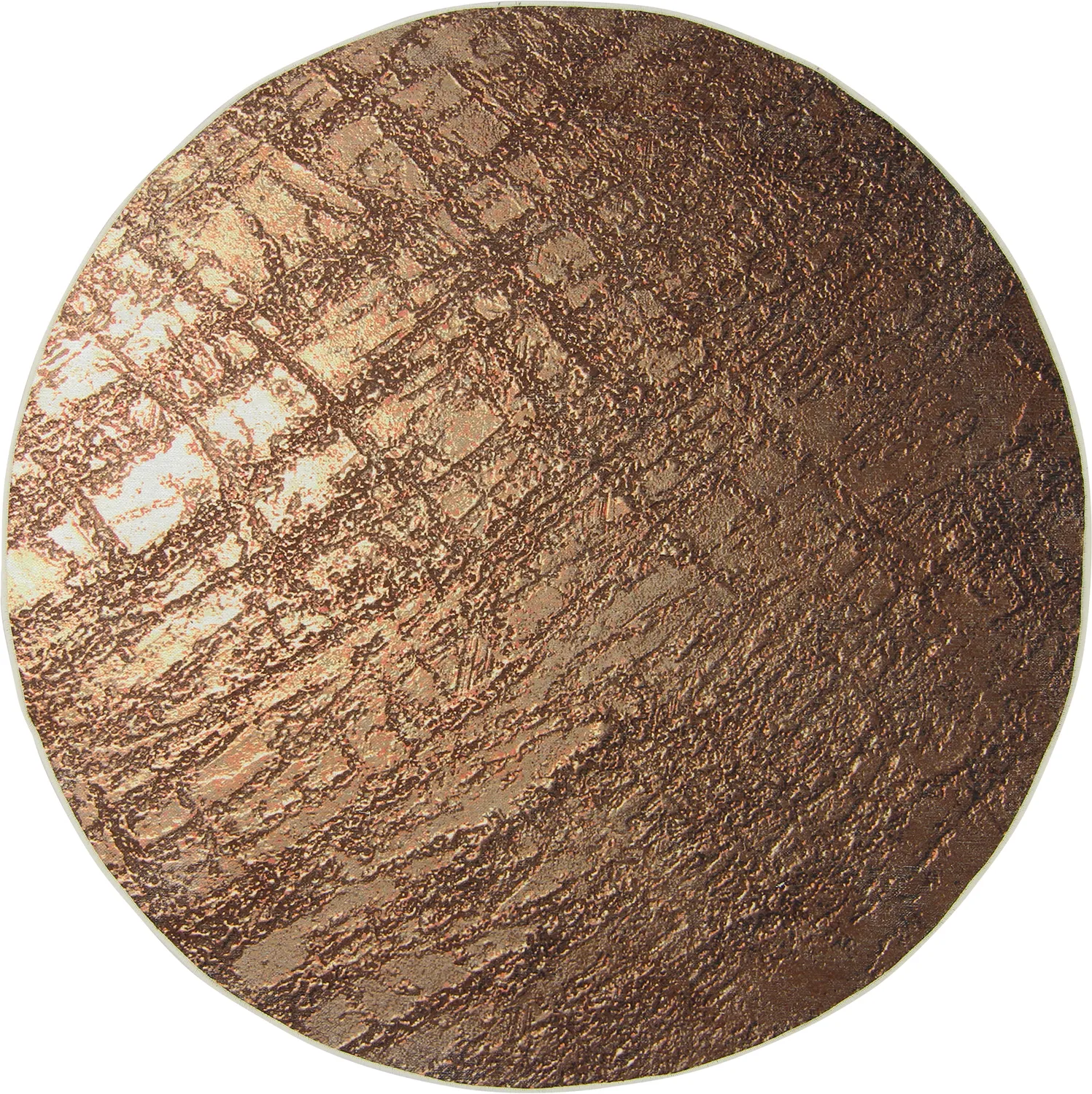 Rundt tæppe - Junes (guld)