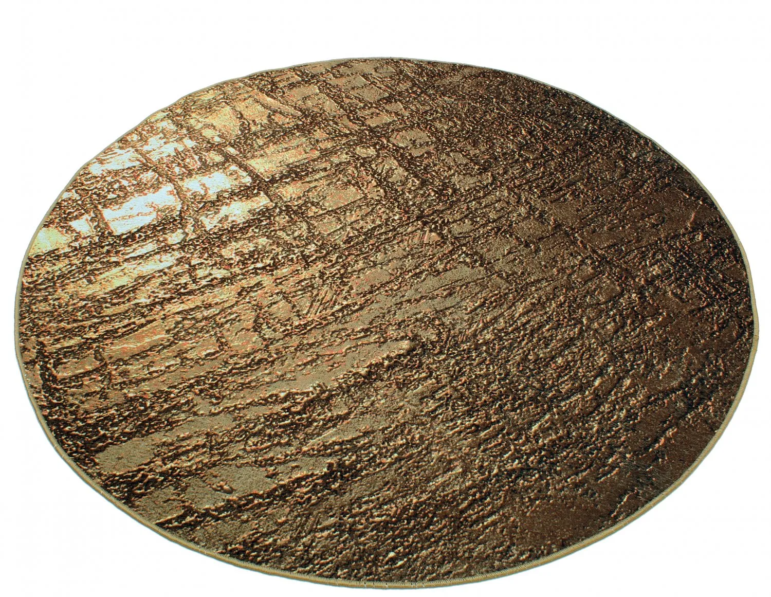 Rundt tæppe - Junes (guld)