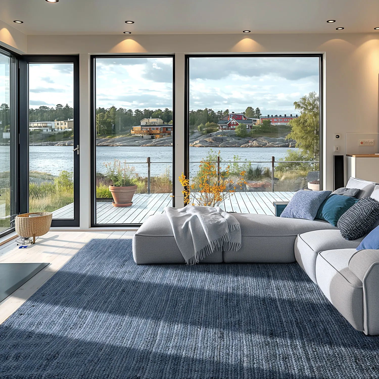 Jutetæppe - Amasia (blå)