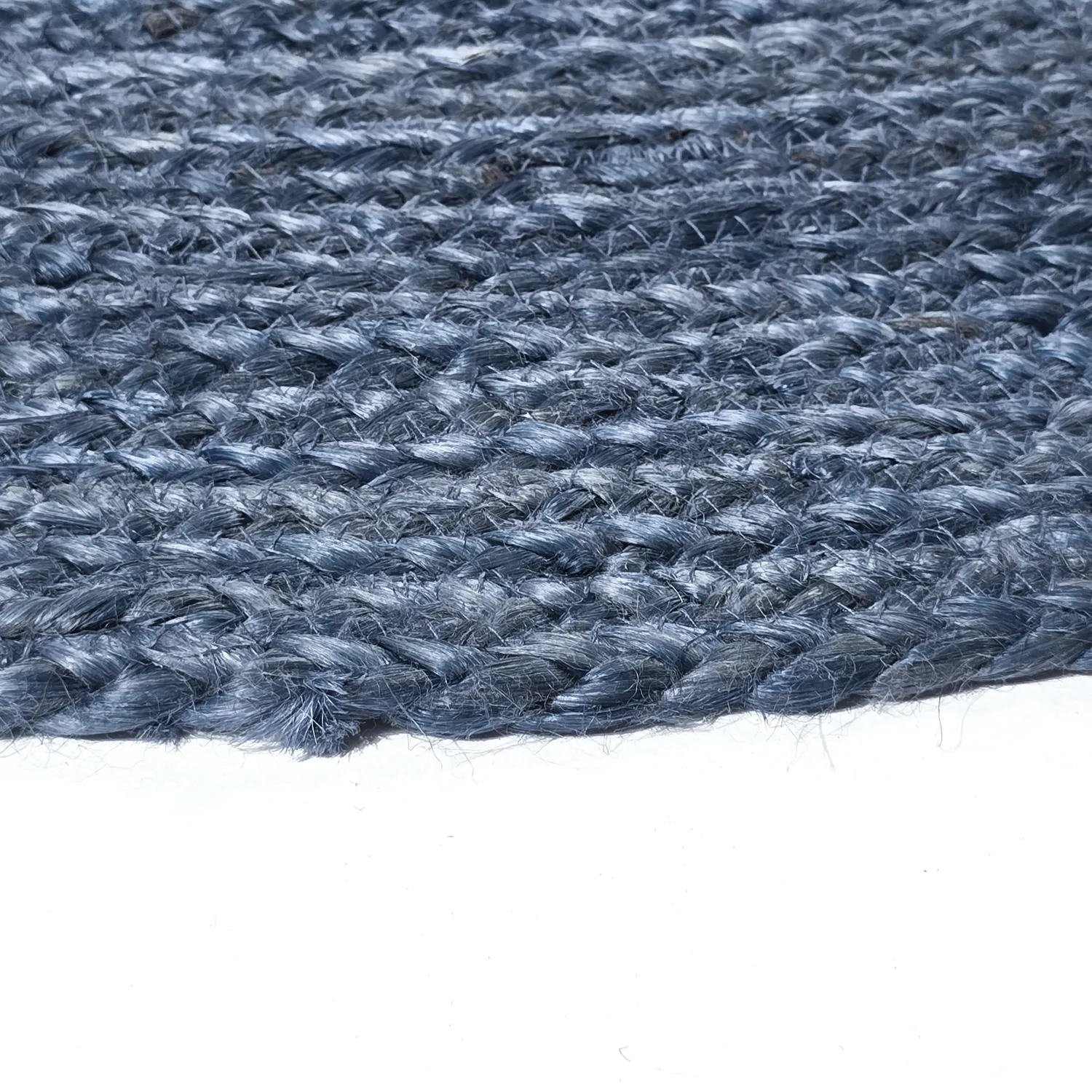 Rund jutetæppe - Amasia (blå)