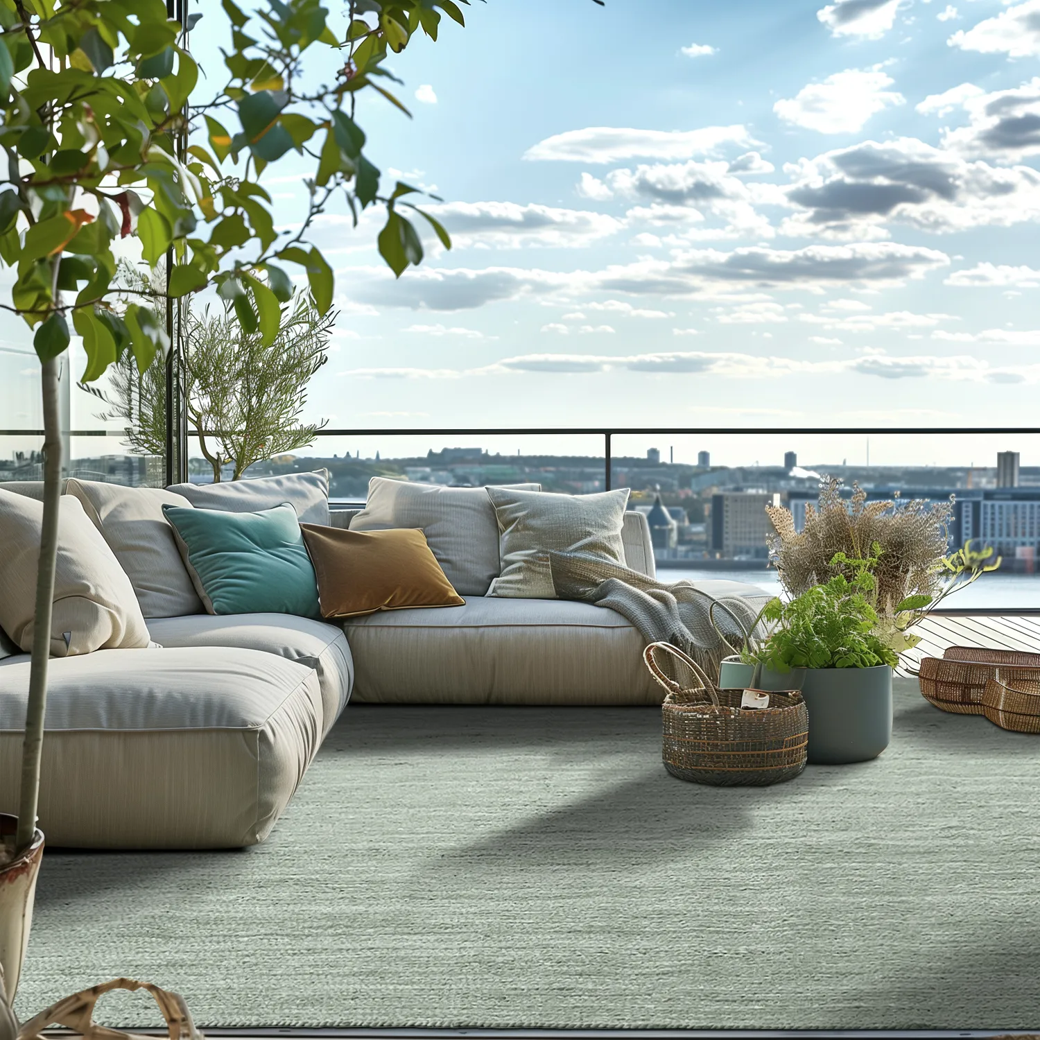 Jutetæppe - Amasia (grå)