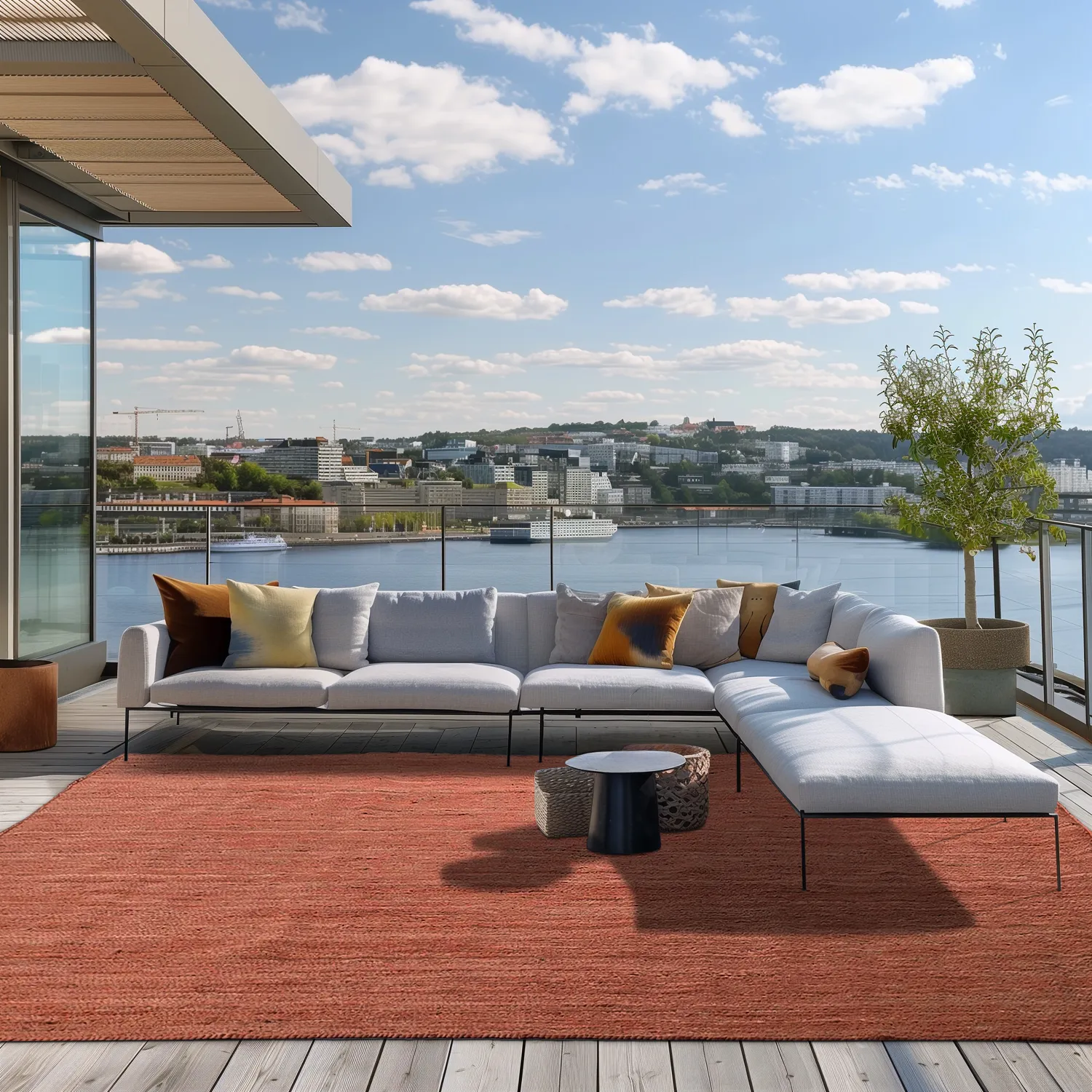 Jutetæppe - Amasia (kastanje)