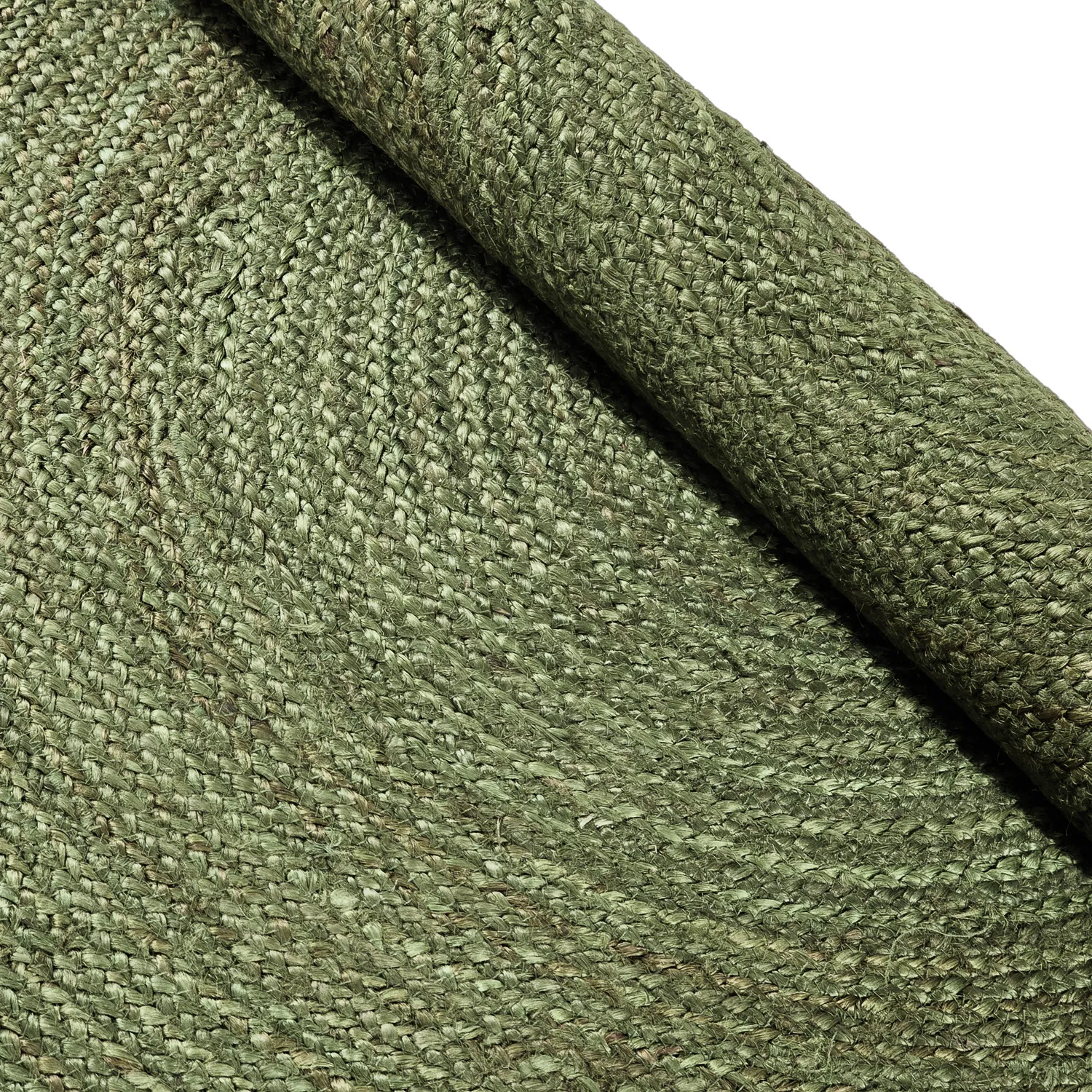 Rund jutetæppe - Amasia (militærgrøn)