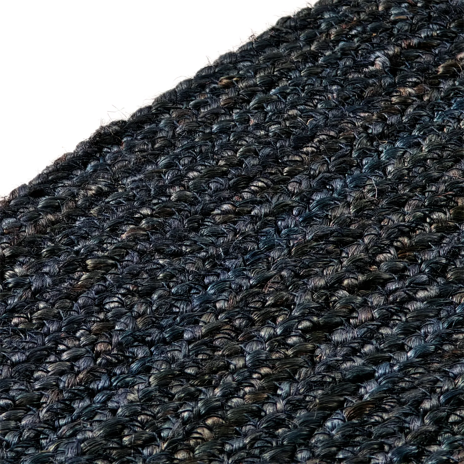 Rund jutetæppe - Amasia (mørkeblå)