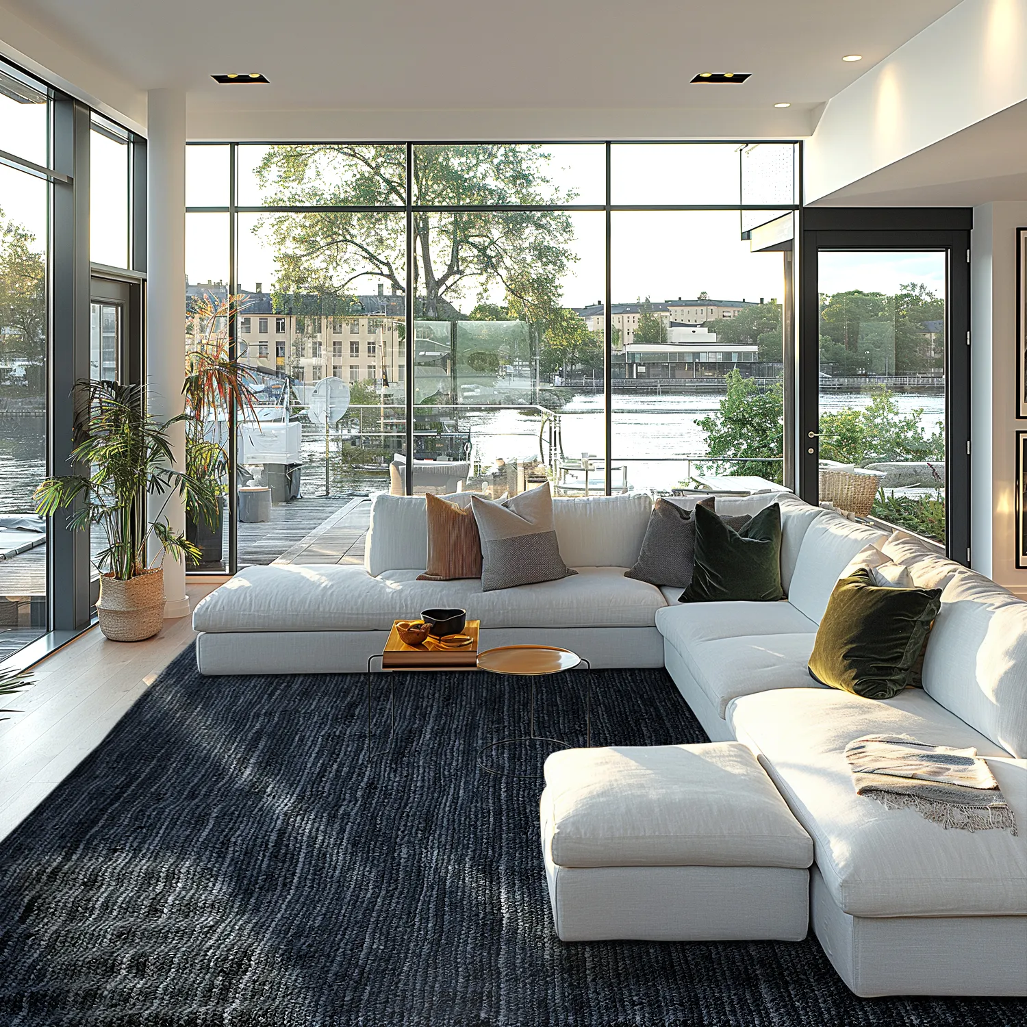 Jutetæppe - Amasia (mørkeblå)