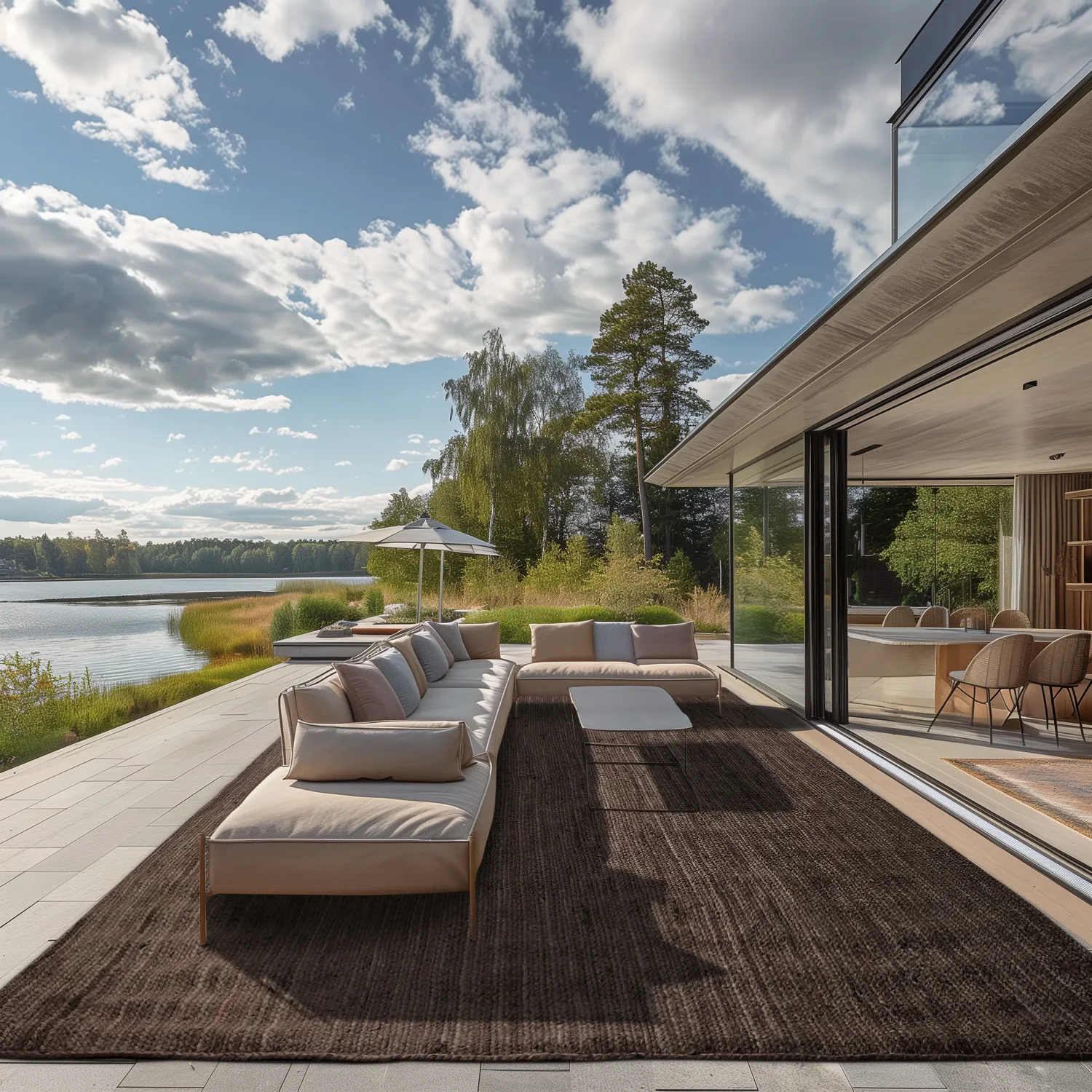 Jutetæppe - Amasia (mørk taupe)