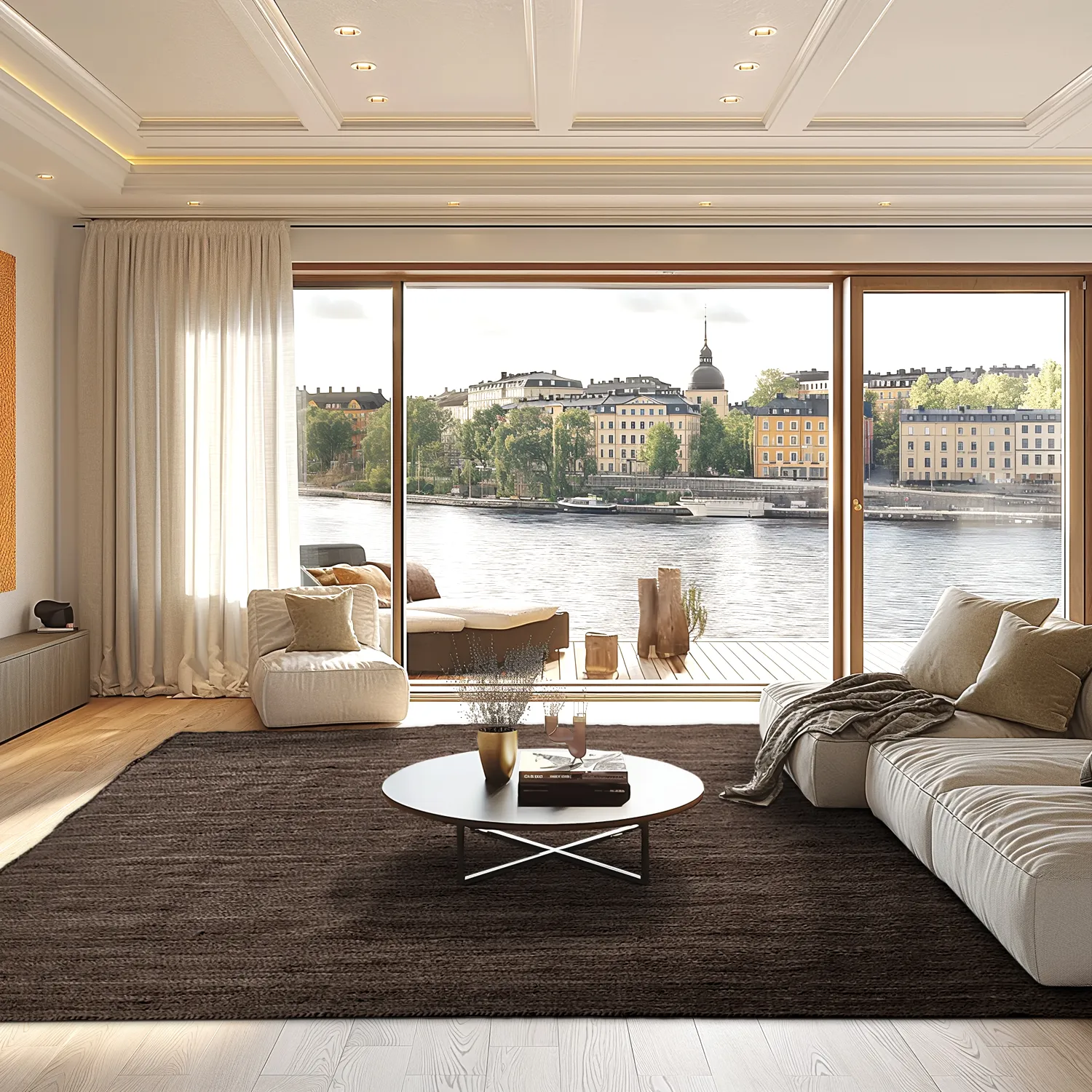 Jutetæppe - Amasia (mørk taupe)