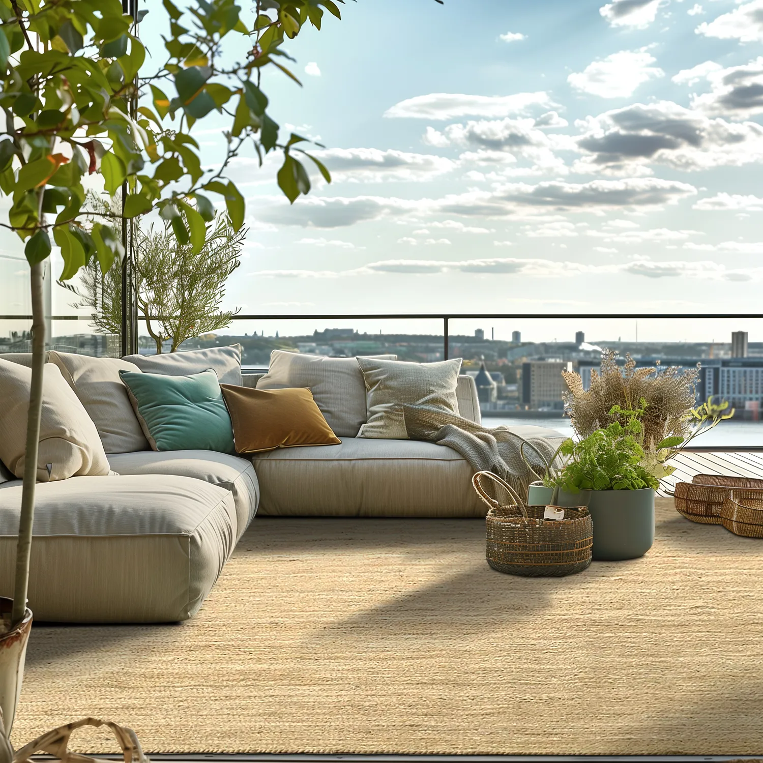 Jutetæppe - Amasia (natur)