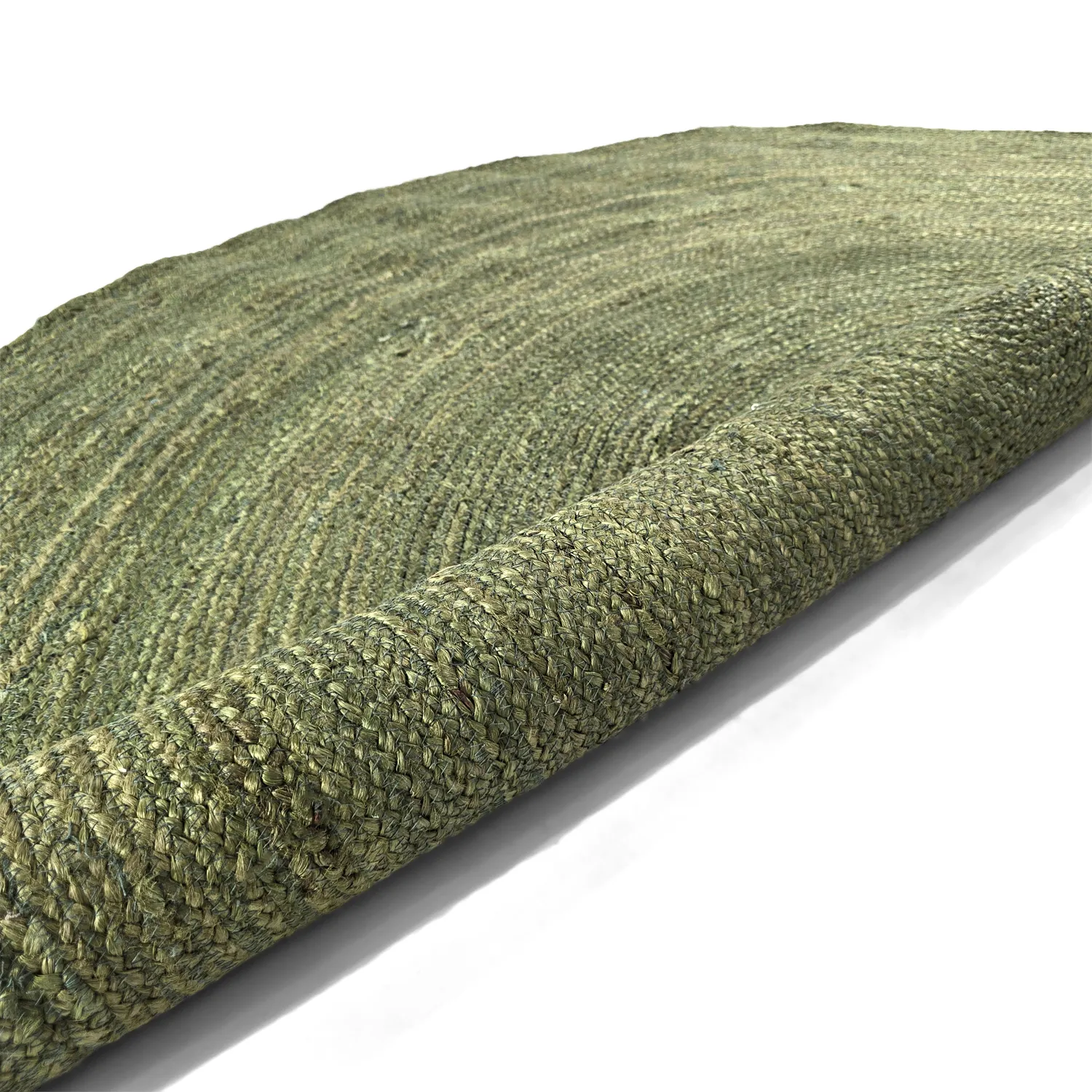 Rund jutetæppe - Amasia (oliven)