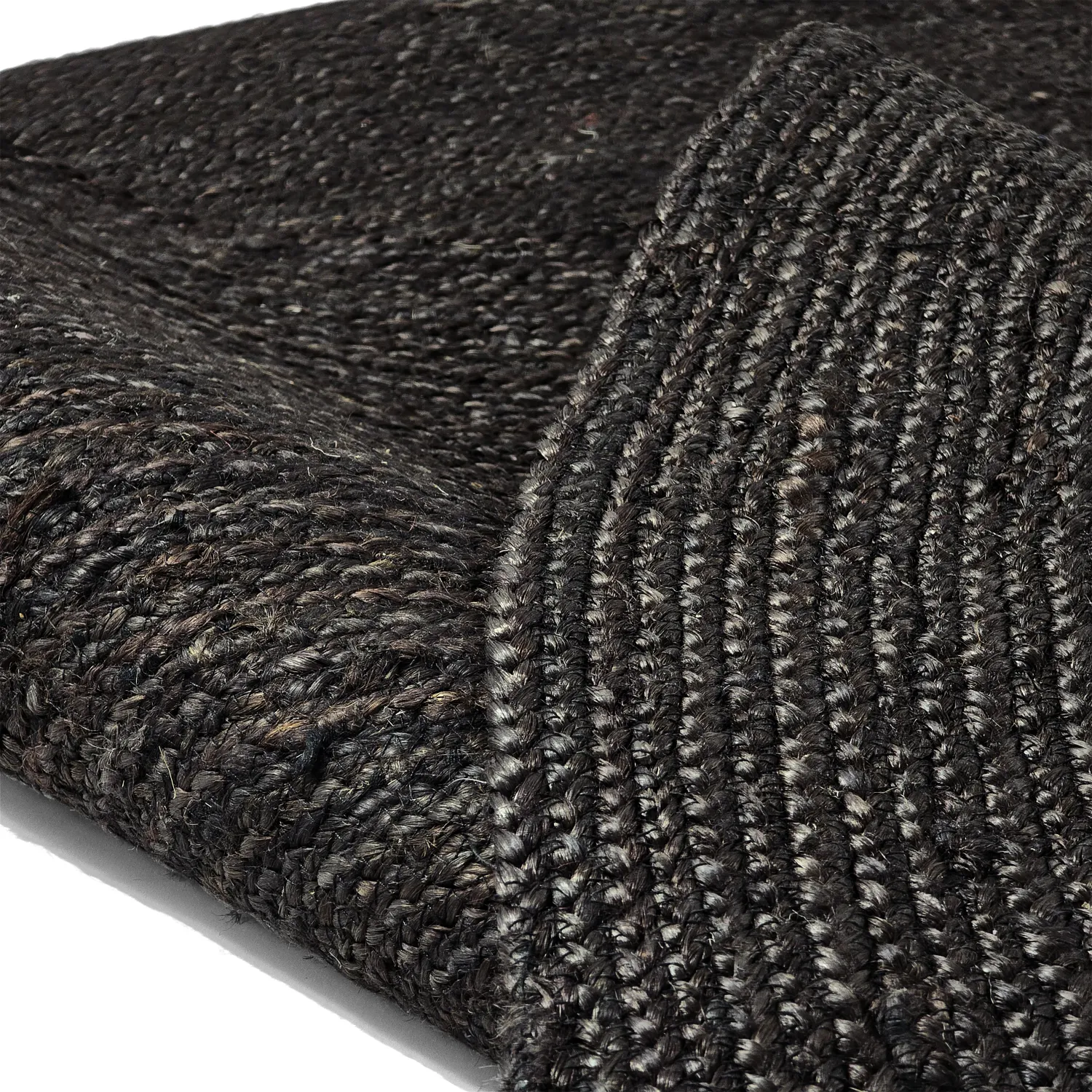 Rund jutetæppe - Amasia (sort)