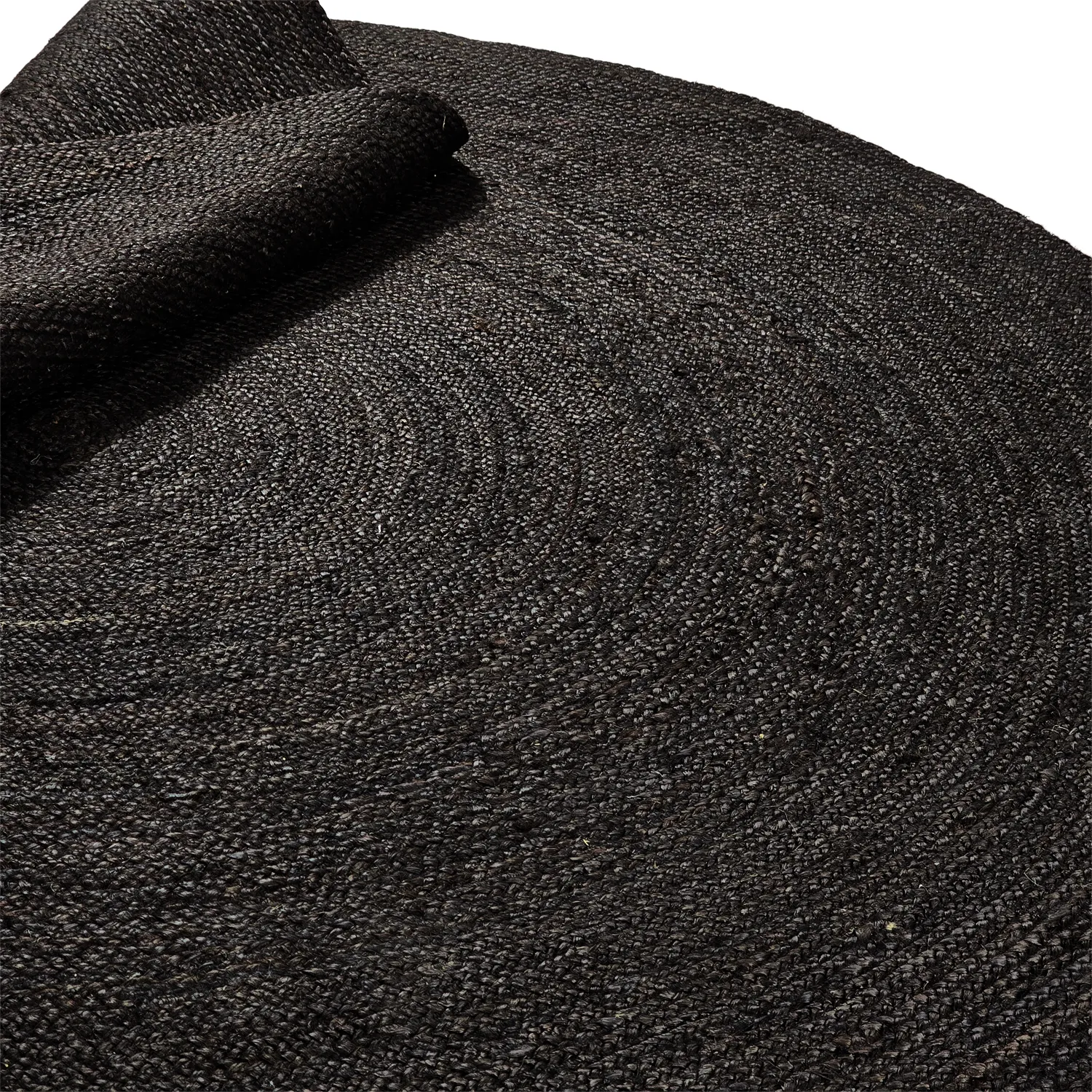 Rund jutetæppe - Amasia (sort)