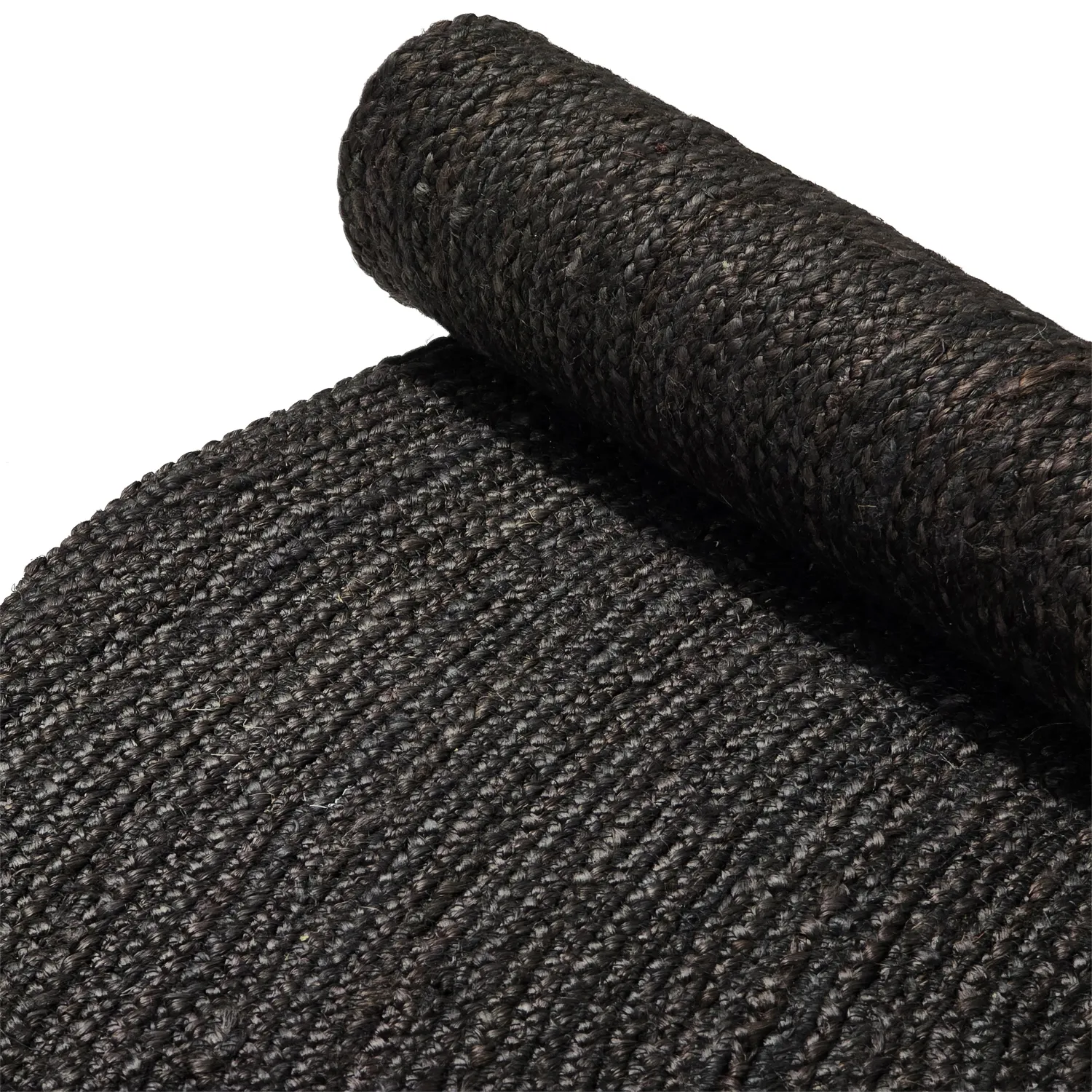 Rund jutetæppe - Amasia (sort)