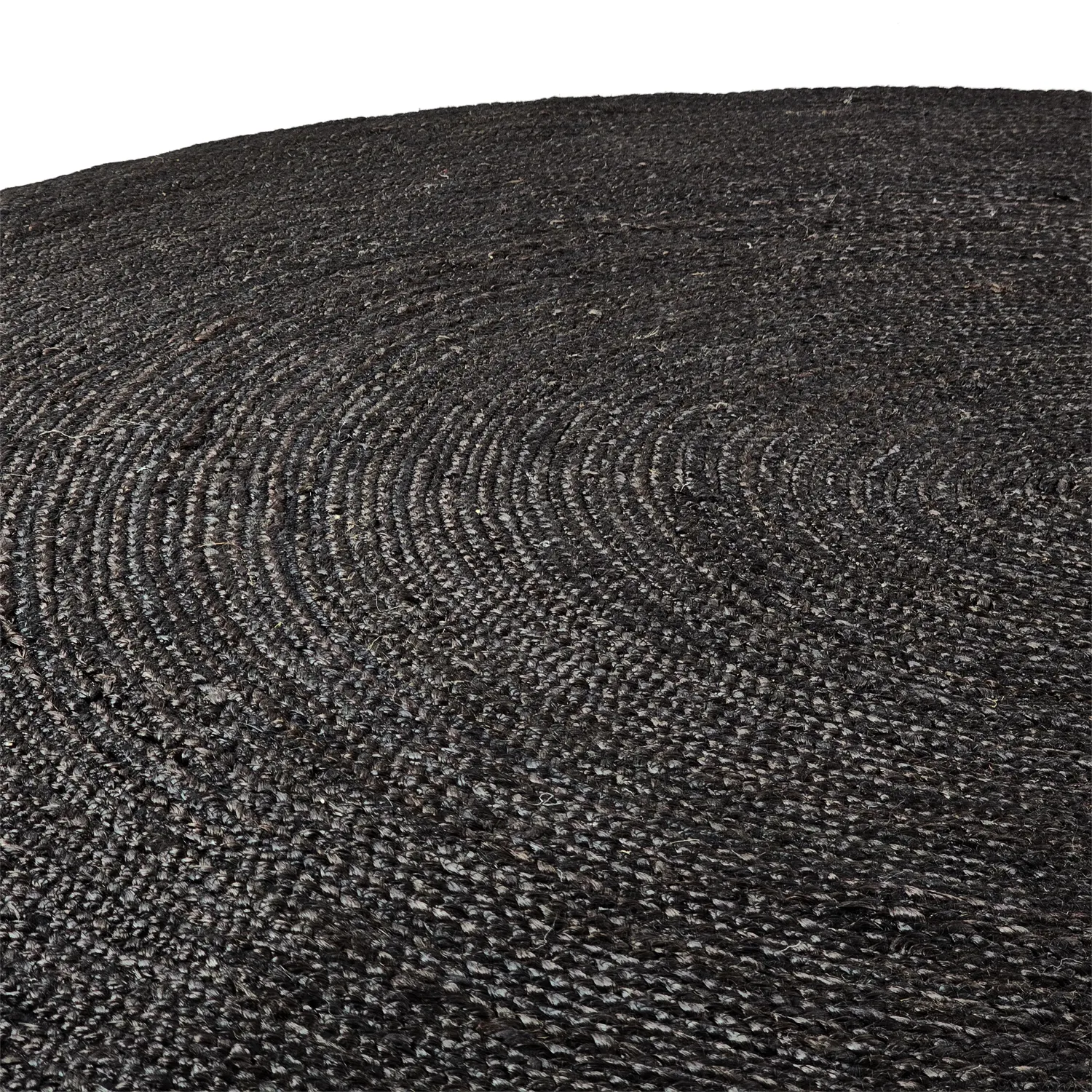 Rund jutetæppe - Amasia (sort)