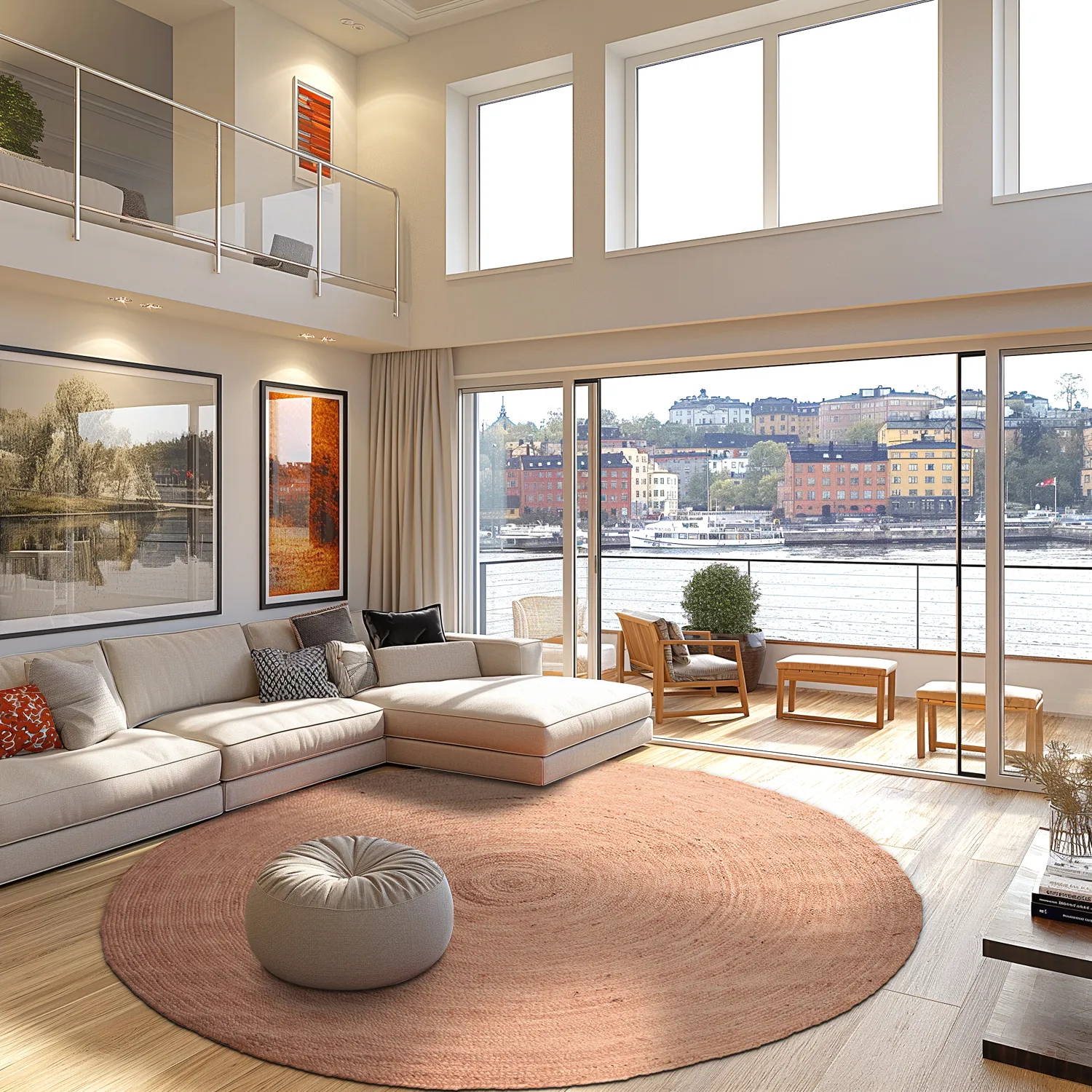 Rund jutetæppe - Amasia (tan)