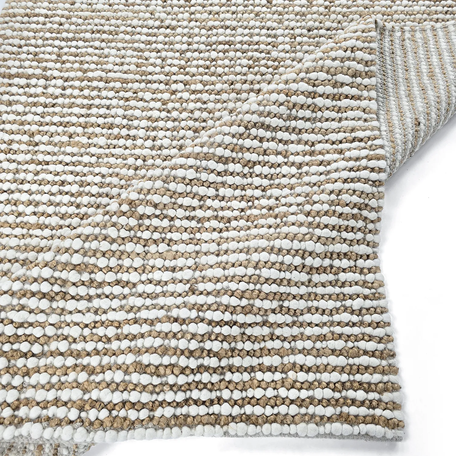 Jutetæppe - Bally Jute/wool Bubble (natur/hvid)