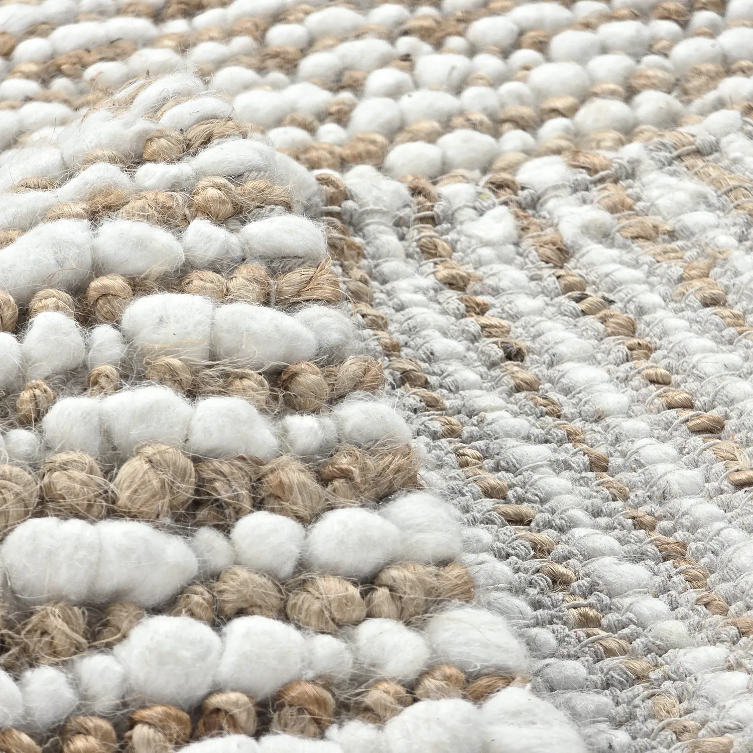Jutetæppe - Bally Jute/wool Bubble (natur/hvid)