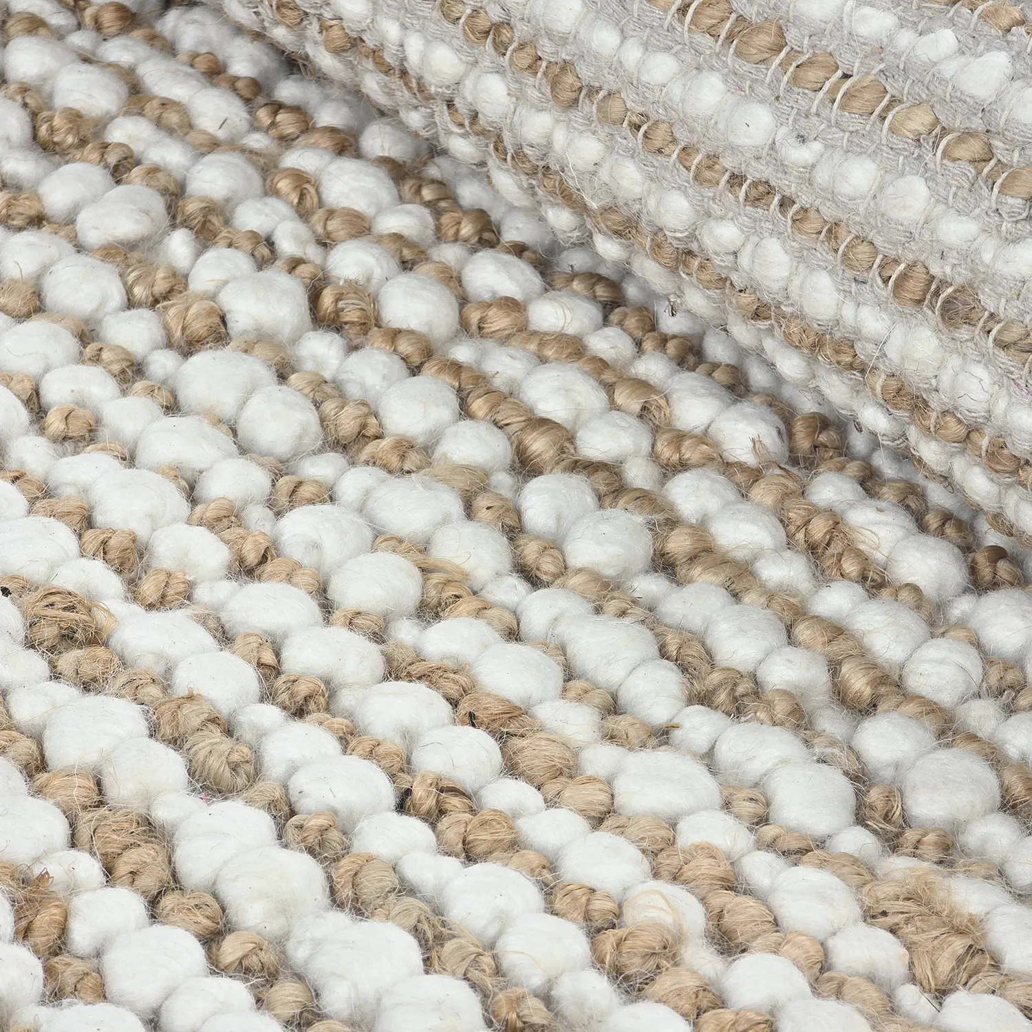 Jutetæppe - Bally Jute/wool Bubble (natur/hvid)