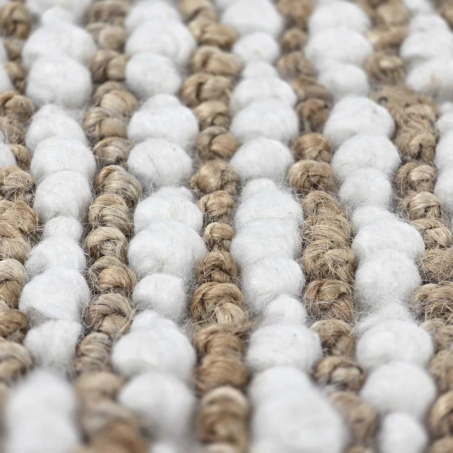 Jutetæppe - Bally Jute/wool Bubble (natur/hvid)