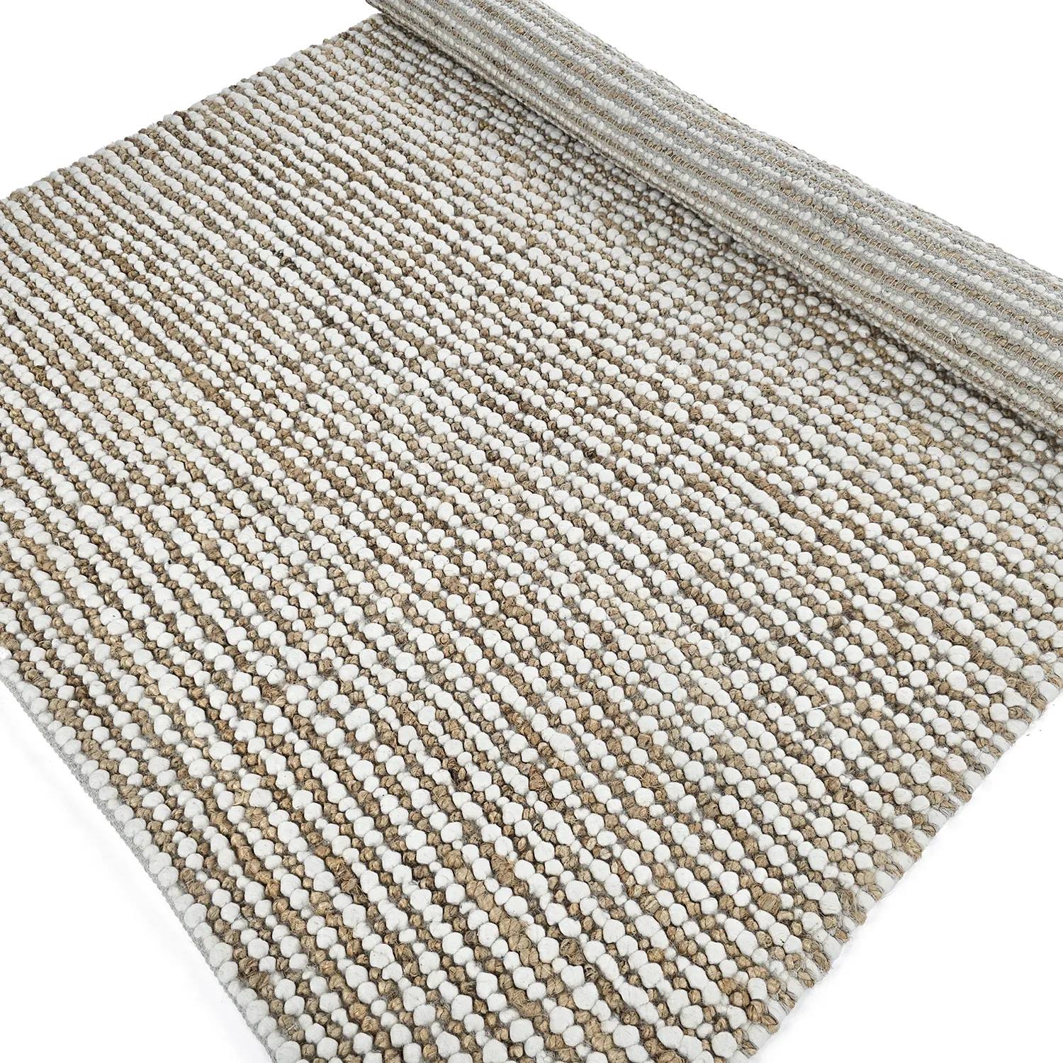 Jutetæppe - Bally Jute/wool Bubble (natur/hvid)