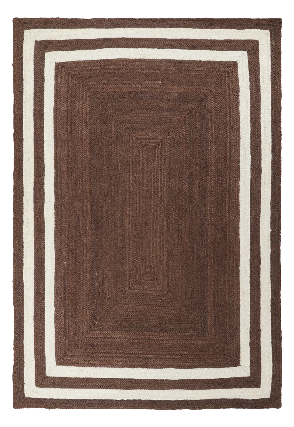 Jutetæppe - Jessore (brun/hvid)
