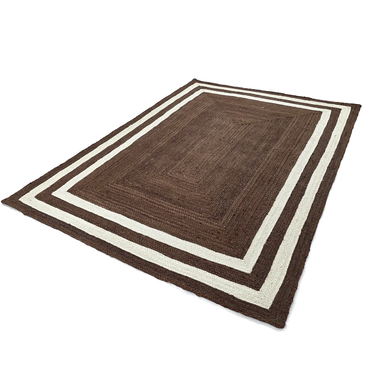 Jutetæppe - Jessore (brun/hvid)