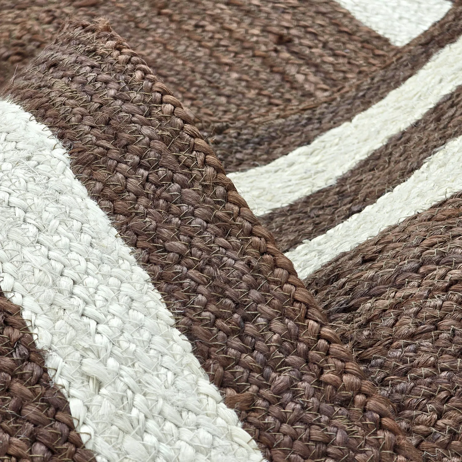 Jutetæppe - Jessore (brun/hvid)