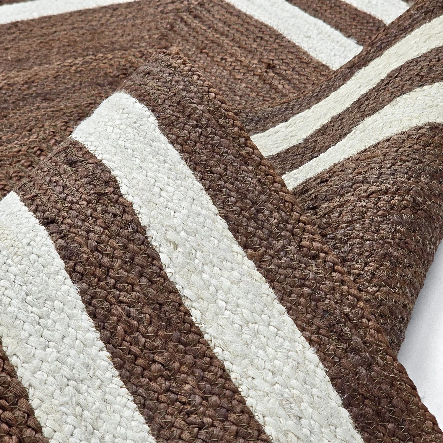 Jutetæppe - Jessore (brun/hvid)