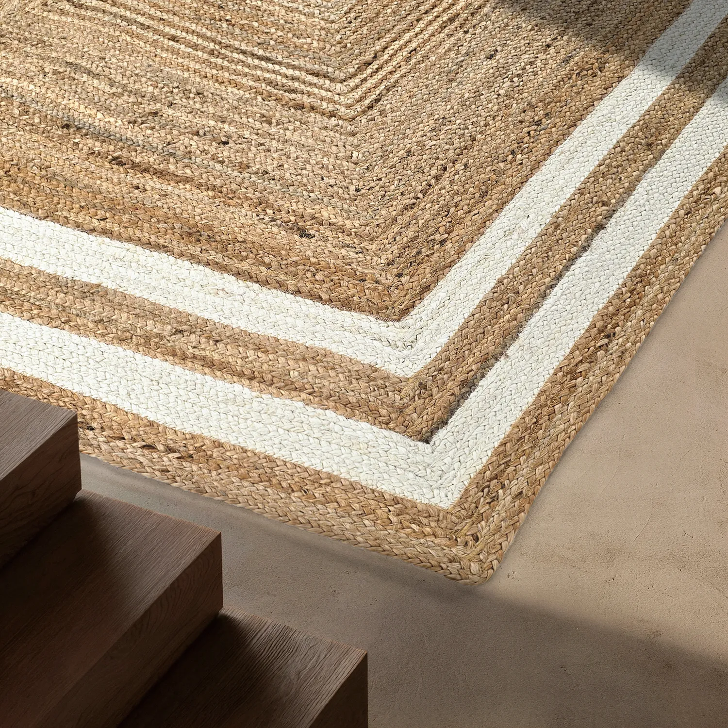 Jutetæppe - Jessore (natur/hvid)