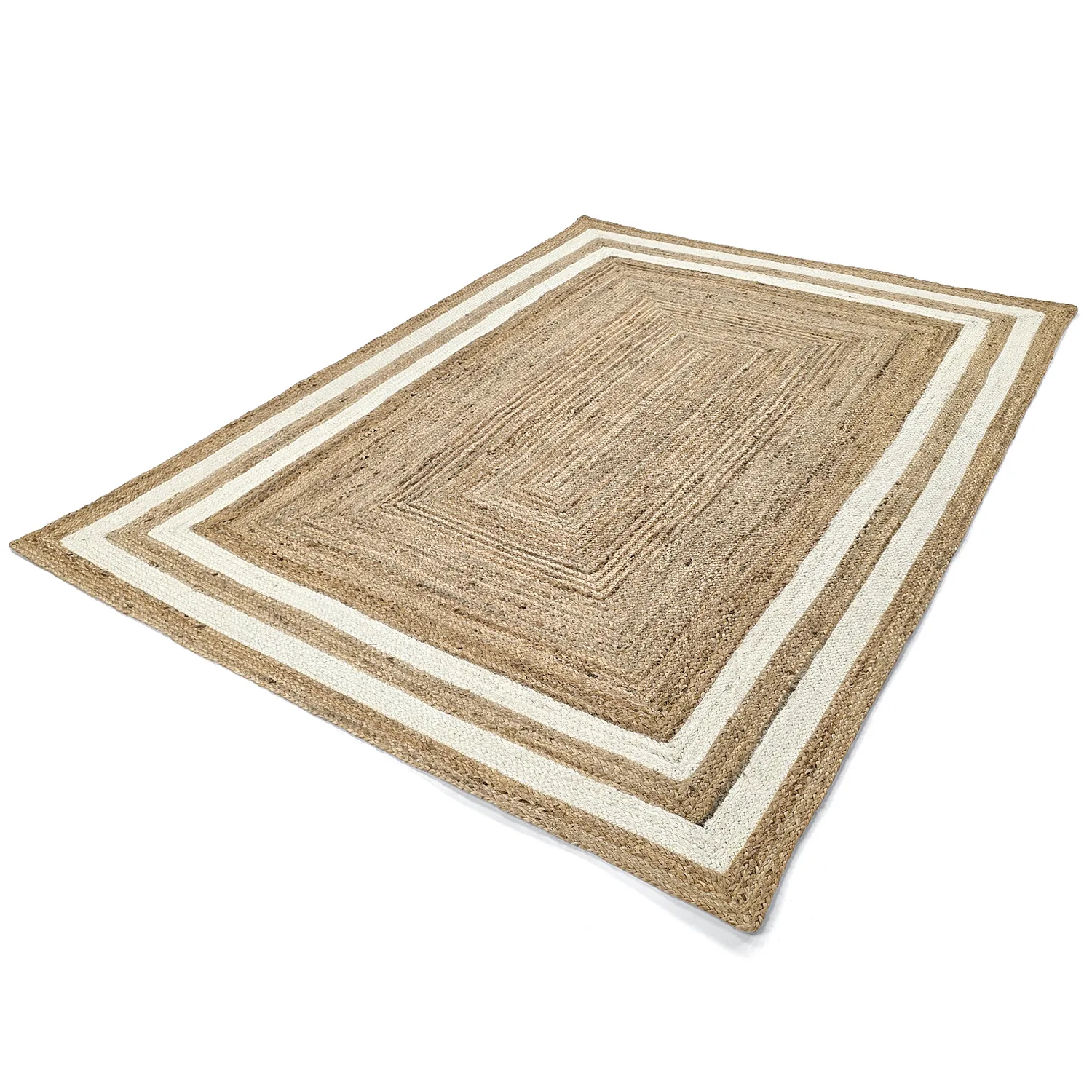 Jutetæppe - Jessore (natur/hvid)