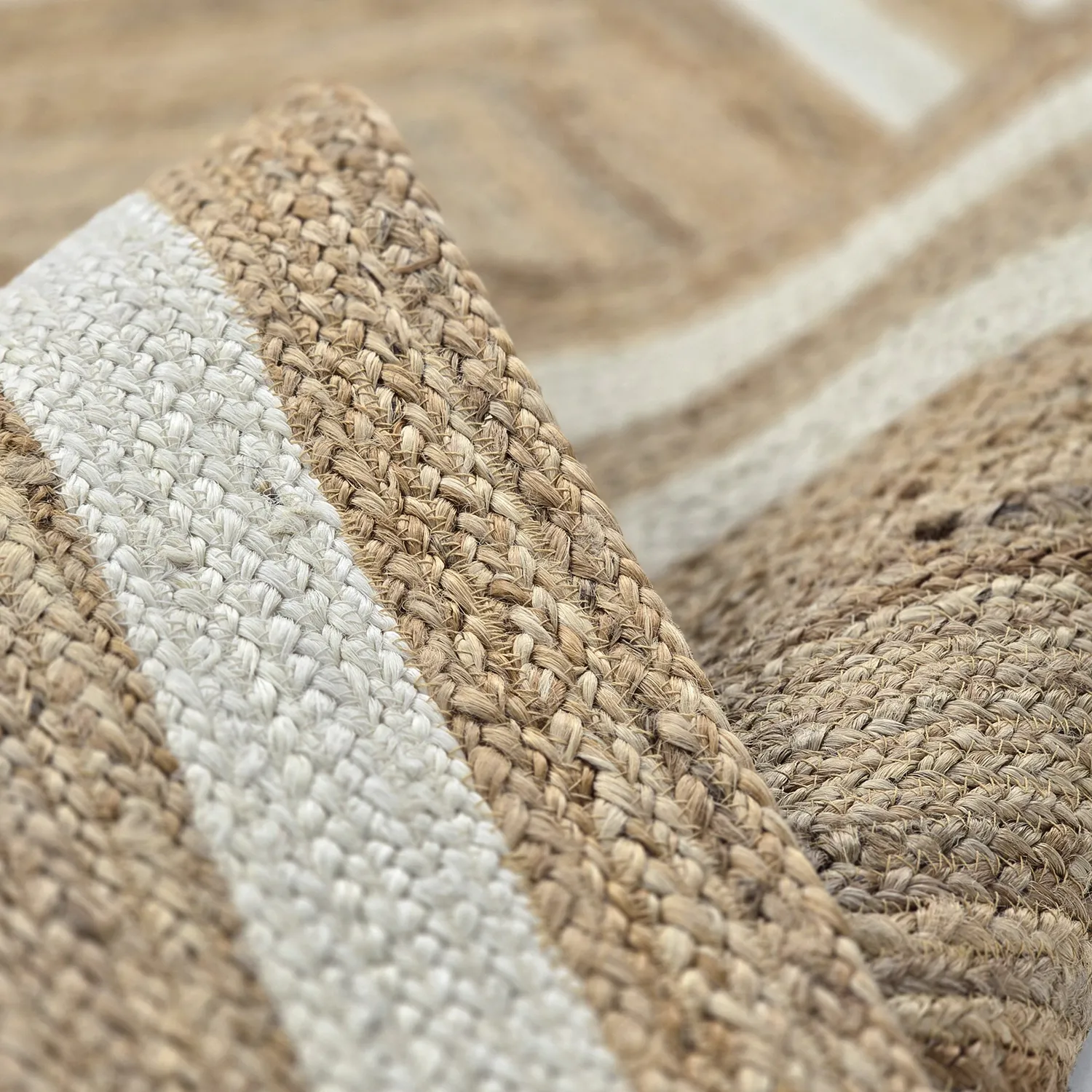 Jutetæppe - Jessore (natur/hvid)