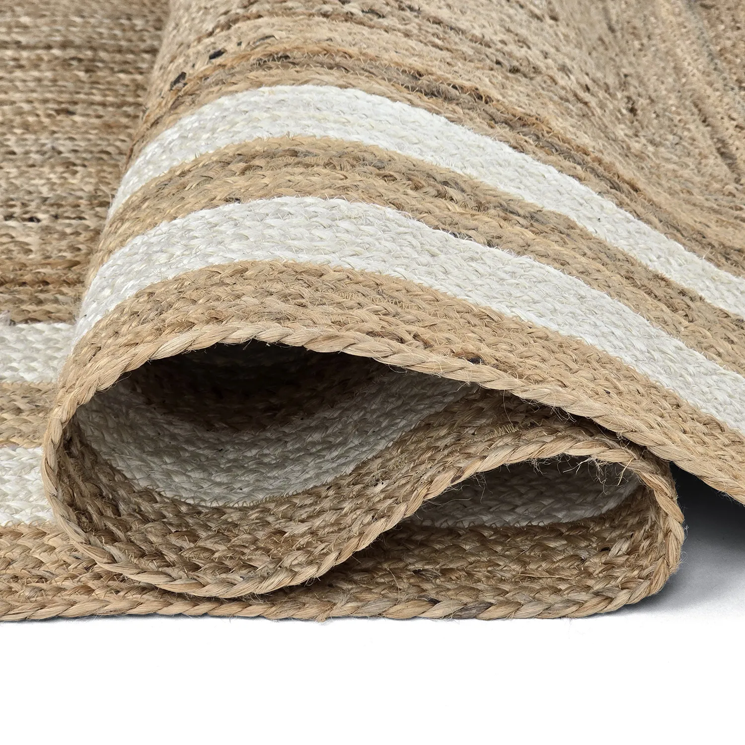 Jutetæppe - Jessore (natur/hvid)
