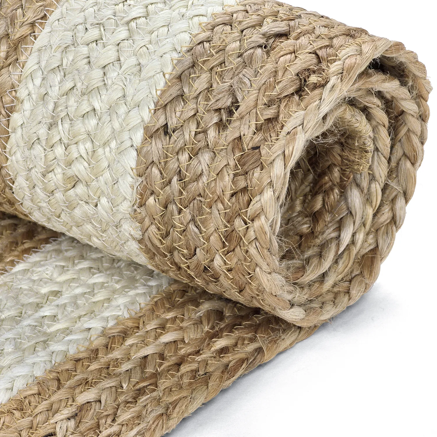 Jutetæppe - Jessore (natur/hvid)