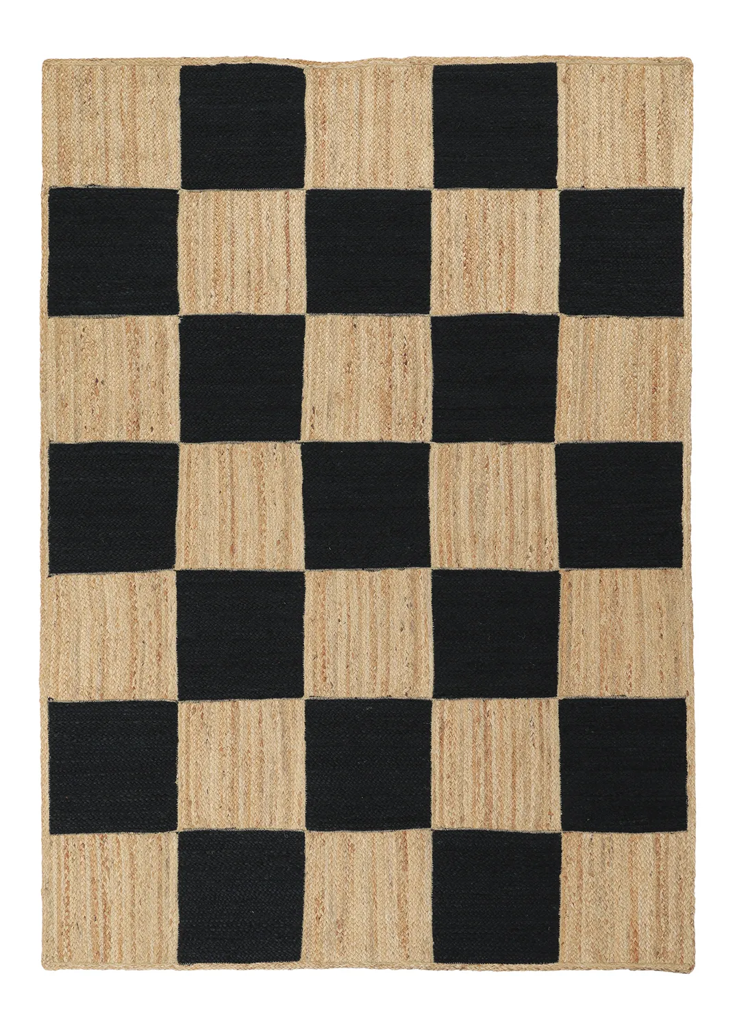 Jutetæppe - Khulna (naturlig/sort)