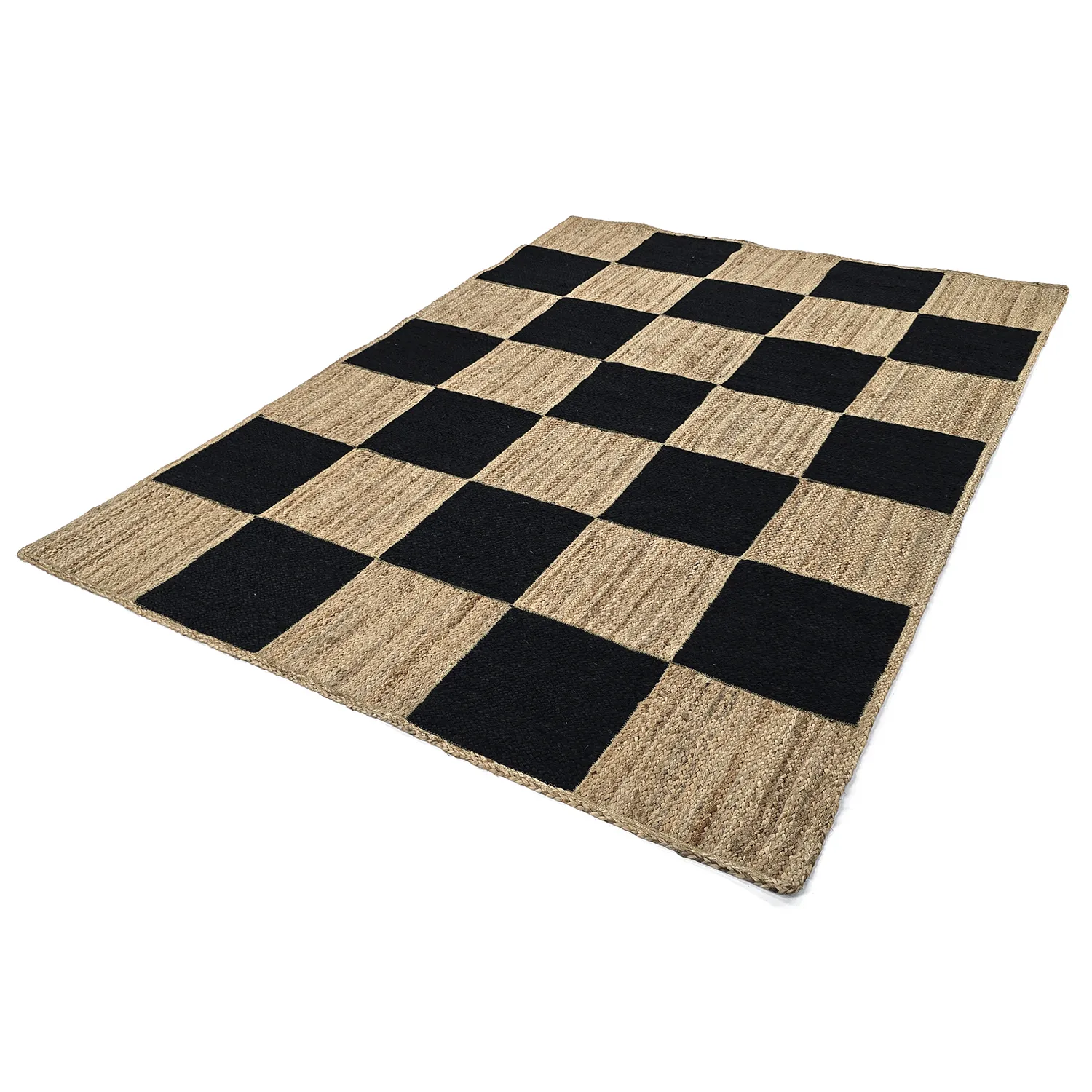 Jutetæppe - Khulna (naturlig/sort)