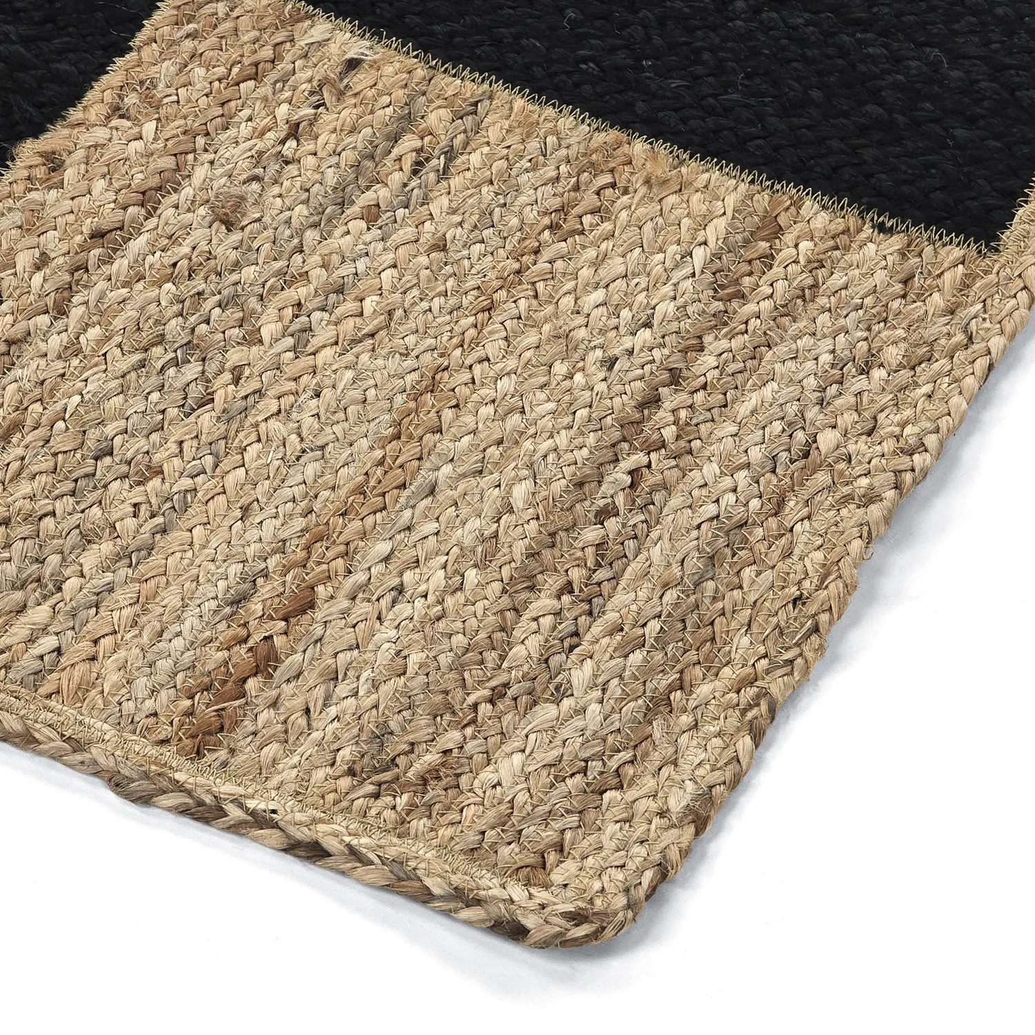 Jutetæppe - Khulna (naturlig/sort)
