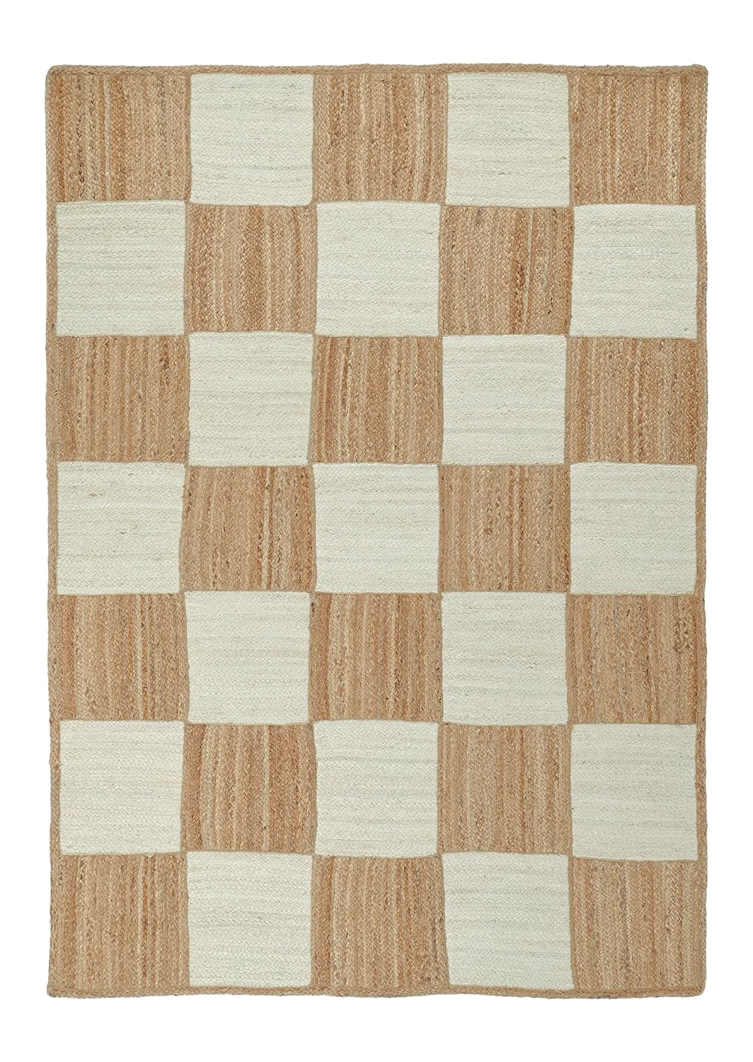 Jutetæppe - Khulna (natur/hvid)